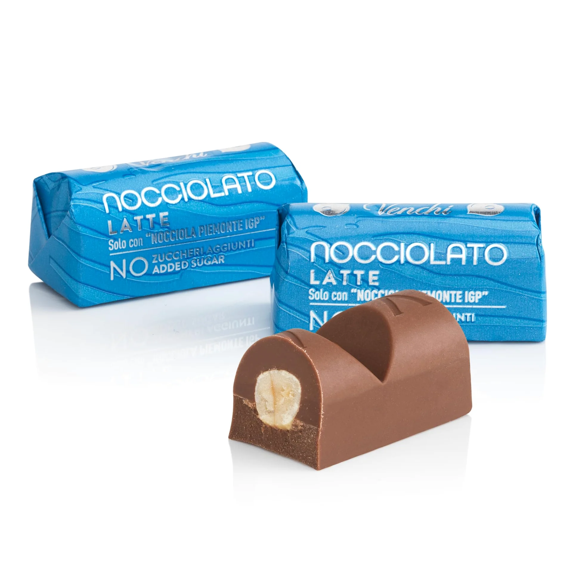 Venchi - Lingottino Nocciolato Latte -70% di Zuccheri - Cioccolatino con Nocciole Piemonte IGP intere, 1 kg - Senza Glutine