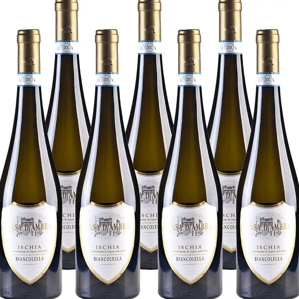 Vino Bianco Biancolella Doc | Casa d'Ambra | Ischia | Confezione da 6 bottiglie da 75 cl | Idea Regalo