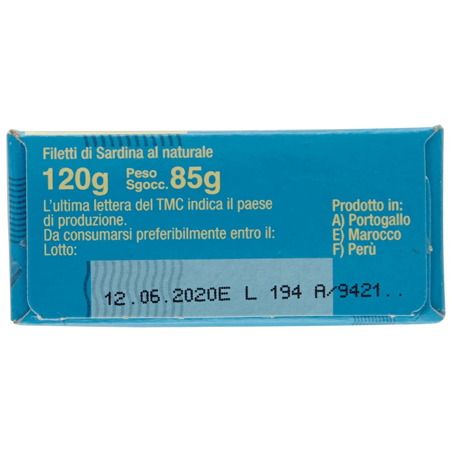 Delicius Scatola di Filetti di Sardina al naturale 120g (10 pezzi)