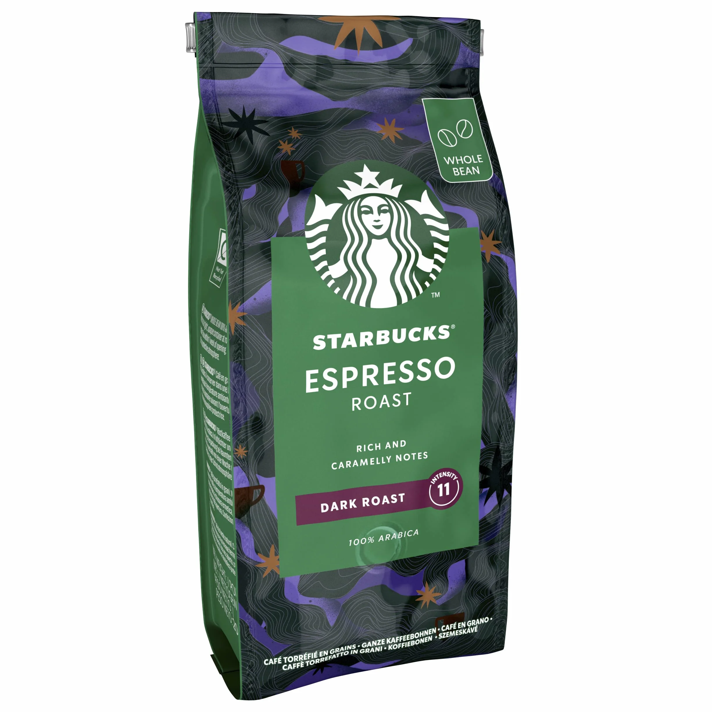 STARBUCKS Espresso Roast Caffè in grani Tostatura Forte, 6 Sacchetti da 200g (1,2kg)