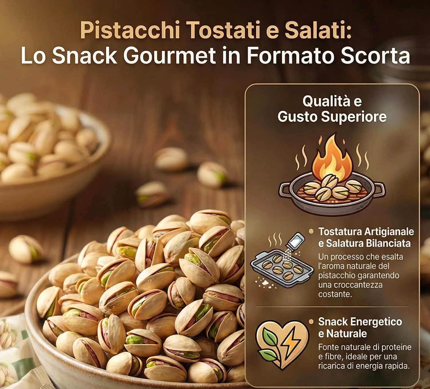 Auriemma Pistacchi Salati Tostati 150g | Frutta Secca Croccante e Naturale | Snack Salato Ricco di Fibre per Aperitivi, Lavoro o Sport