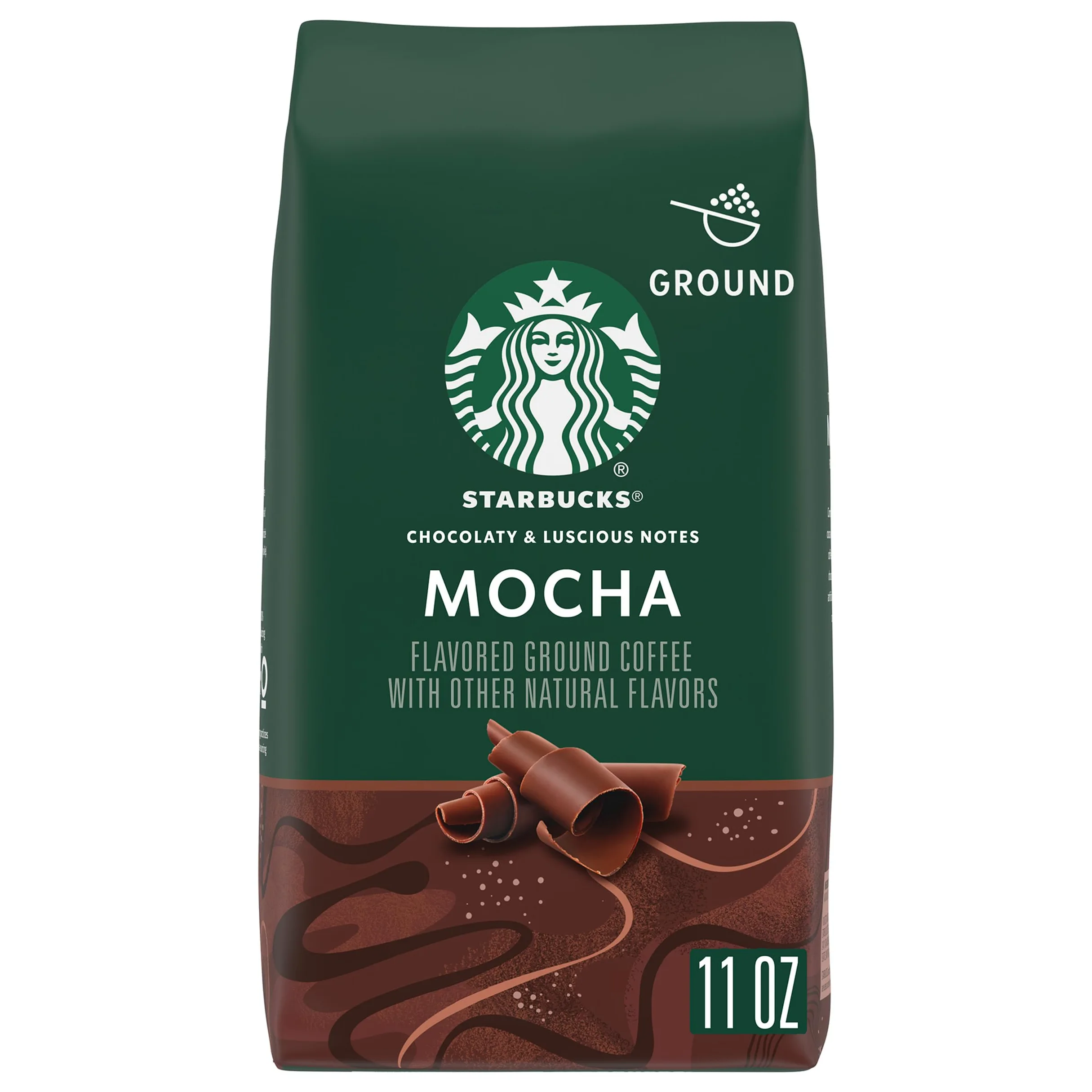 STARBUCKS GROUND MOCHA FLAVORED COFFEE 11 oz. (1 Pack)