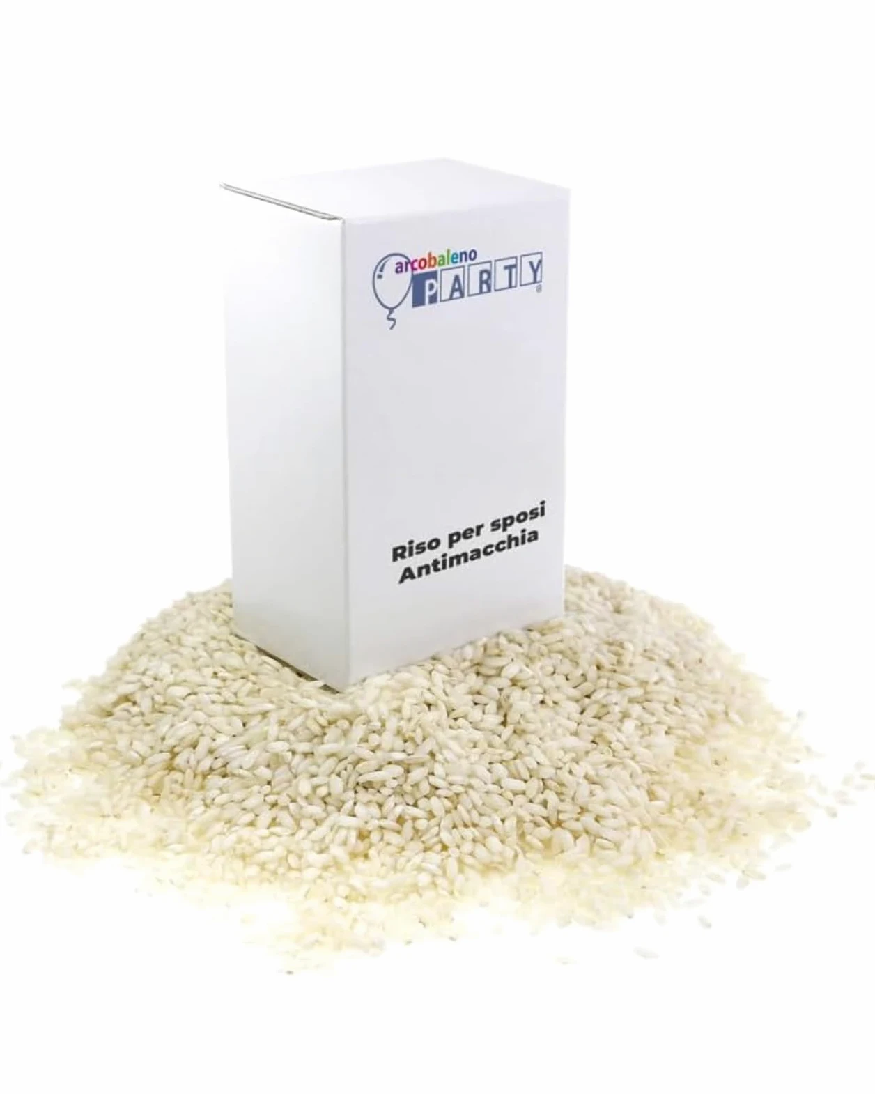 ARCOBALENOPARTY - 5 KG RISO PER GLI SPOSI BIANCO ANTIMACCHIA CONFETTI
