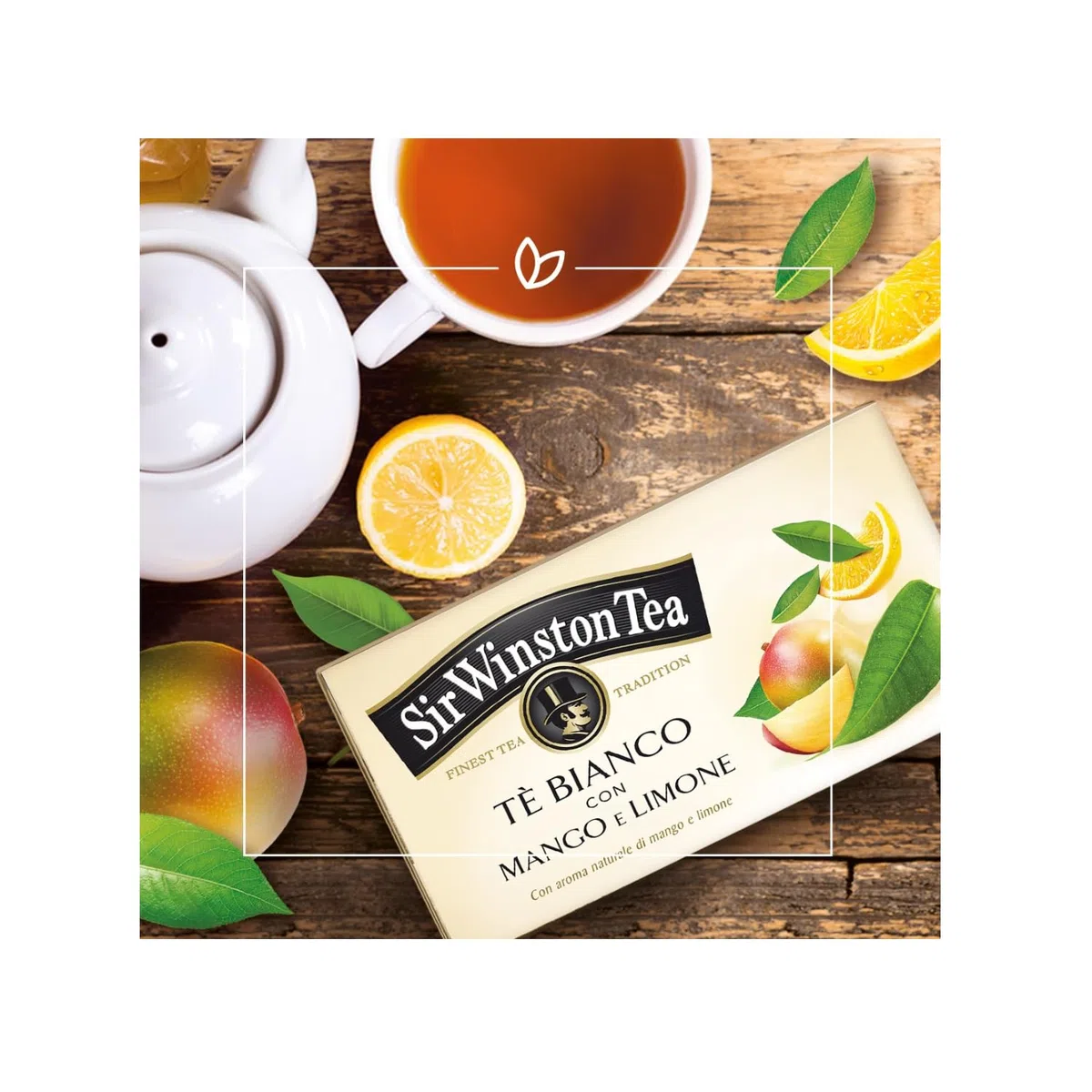 Sir Wiston Tea Tè Bianco Aromatizzato con Mango e Limone - 3 x 20 Bustine di Tè (75 Grammi)