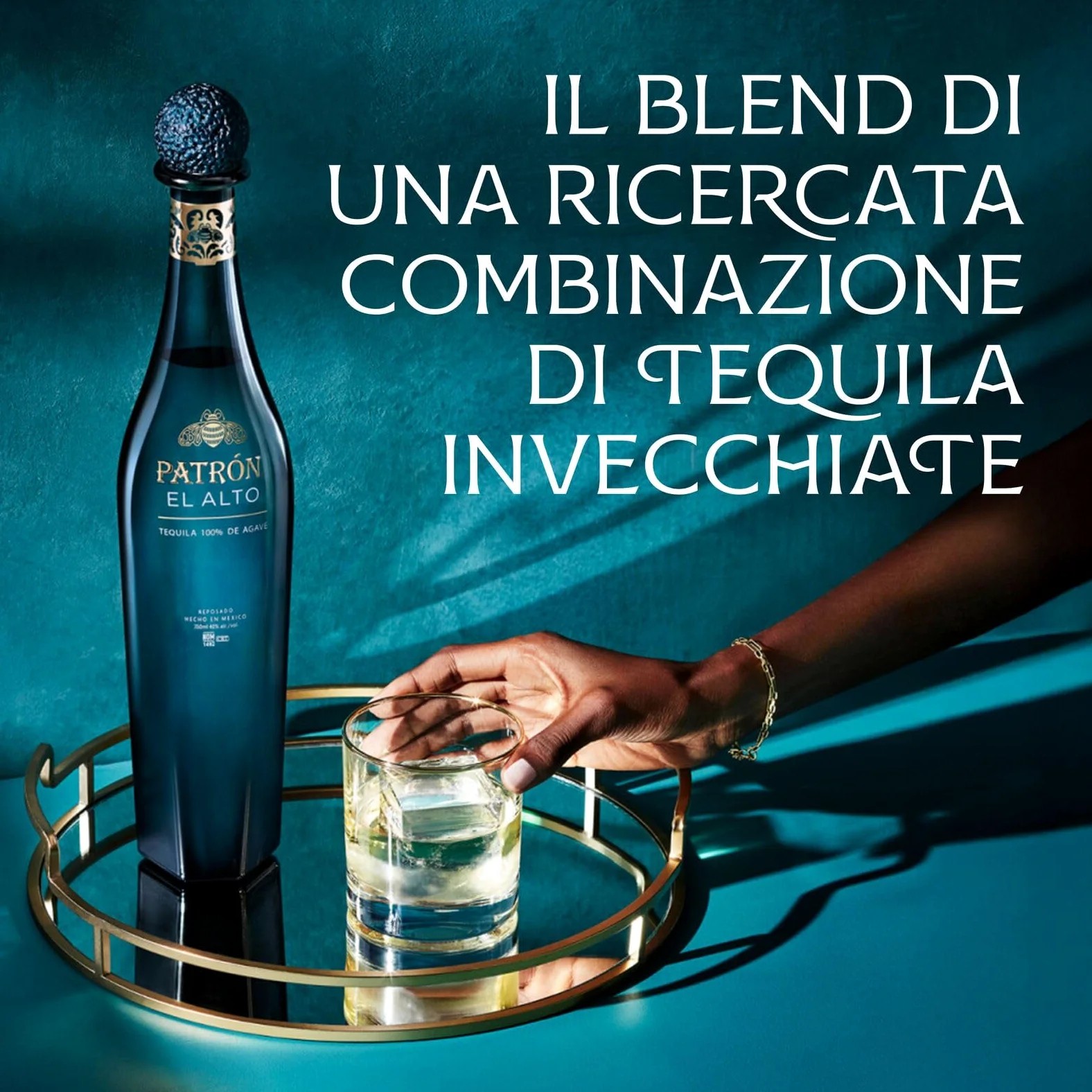 PATRÓN EL ALTO Pregiata Tequila Reposado, 40% vol., 1750 ml / 1,75 L, Realizzata a Mano in Piccoli Lotti dal 100% di Agave Blue Weber a Jalisco, Messico