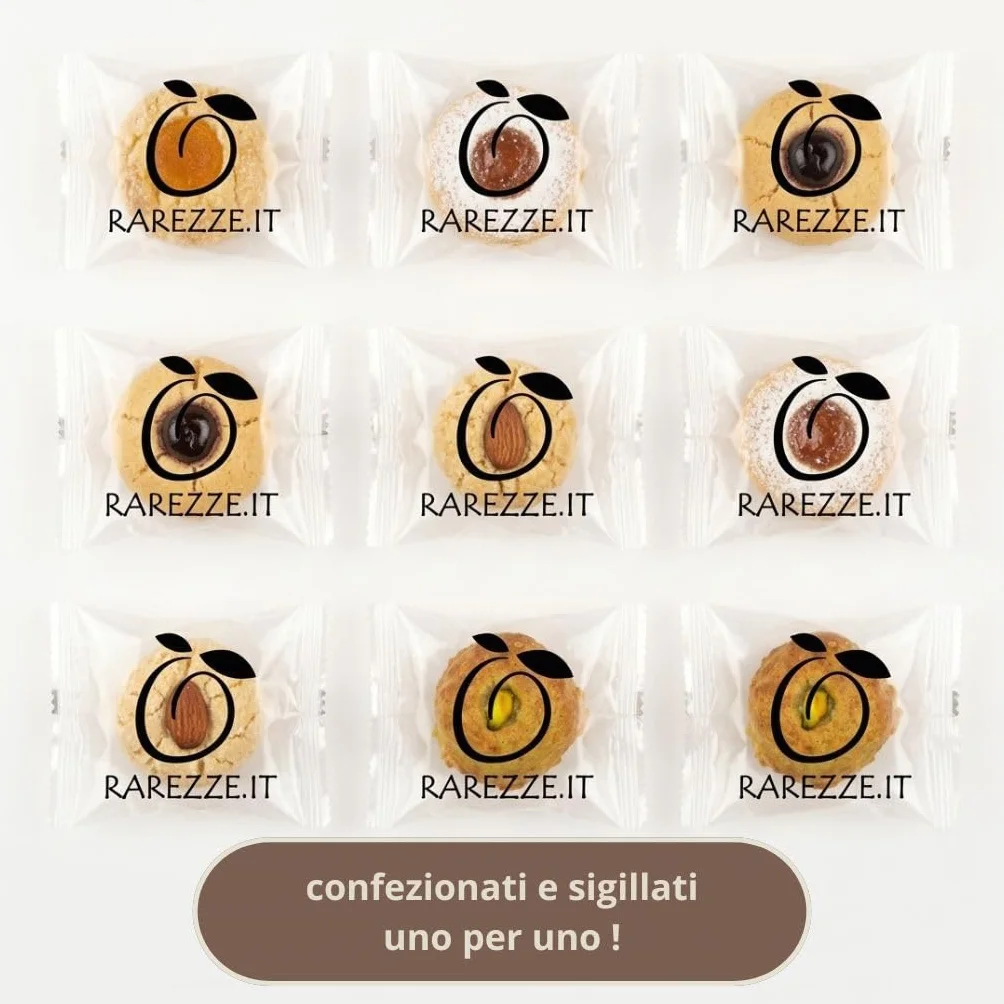 RAREZZE | Biscotti di Pasta di Mandorla Siciliana al GELSO | Deliziosa confezione regalo (kg.1) | Dolci tipici di Sicilia | Preparazione artigianale | Spediti appena sfornati !
