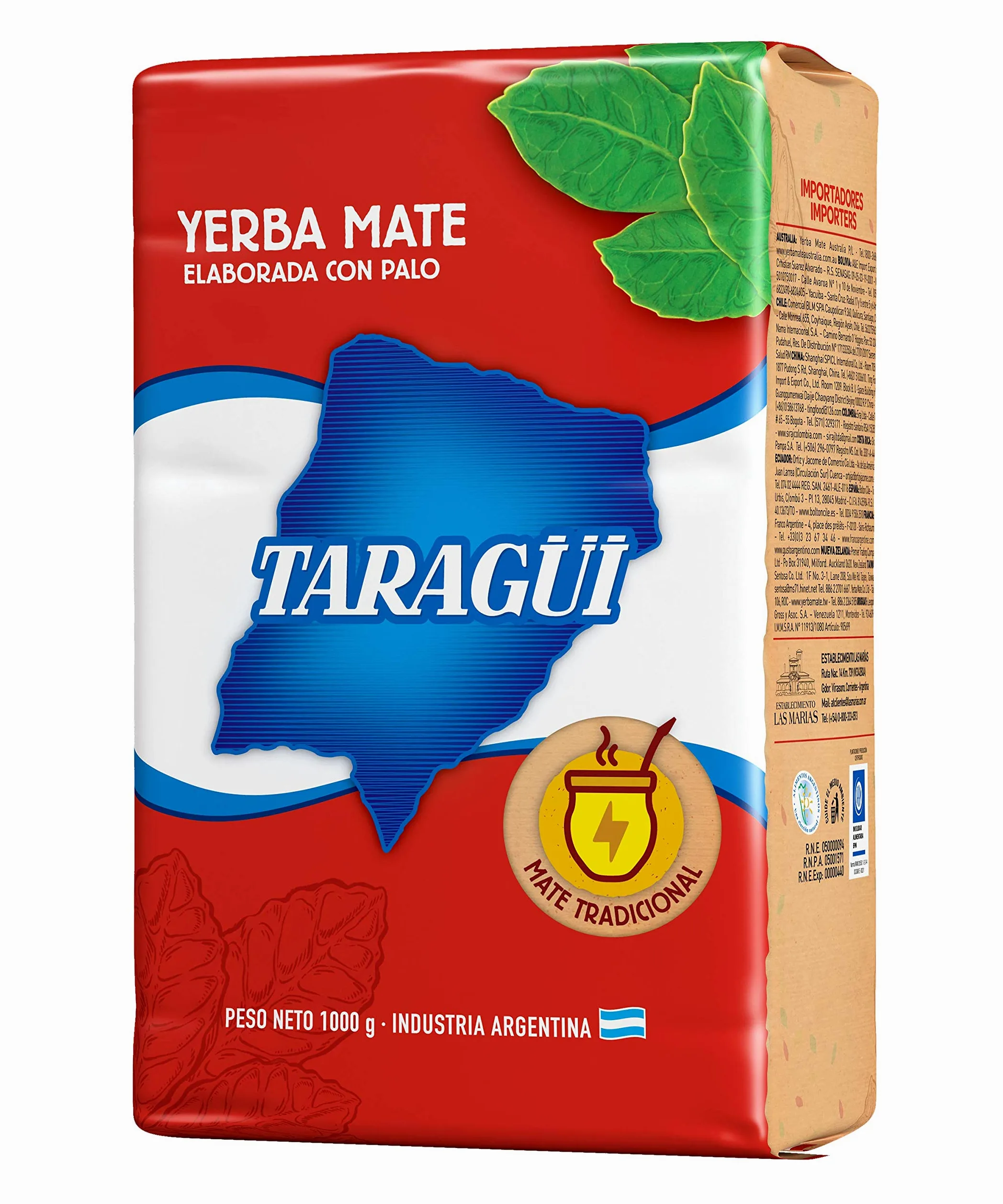 Yerba Mate Taragui Roja (With Stems)(3x1Kg)