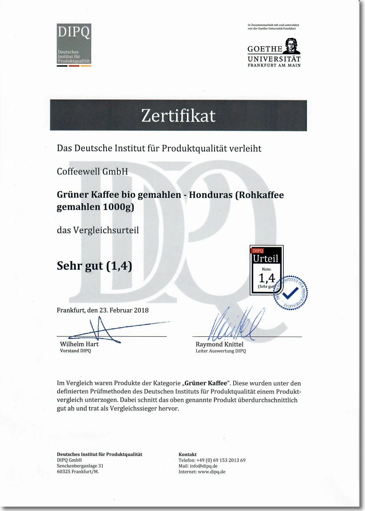 Polvere di caffè verde biologico per la perdita di peso/dieta - 100% Arabica naturale Honduras Highland (1000g macinato e non tostato) - Certificato GMP