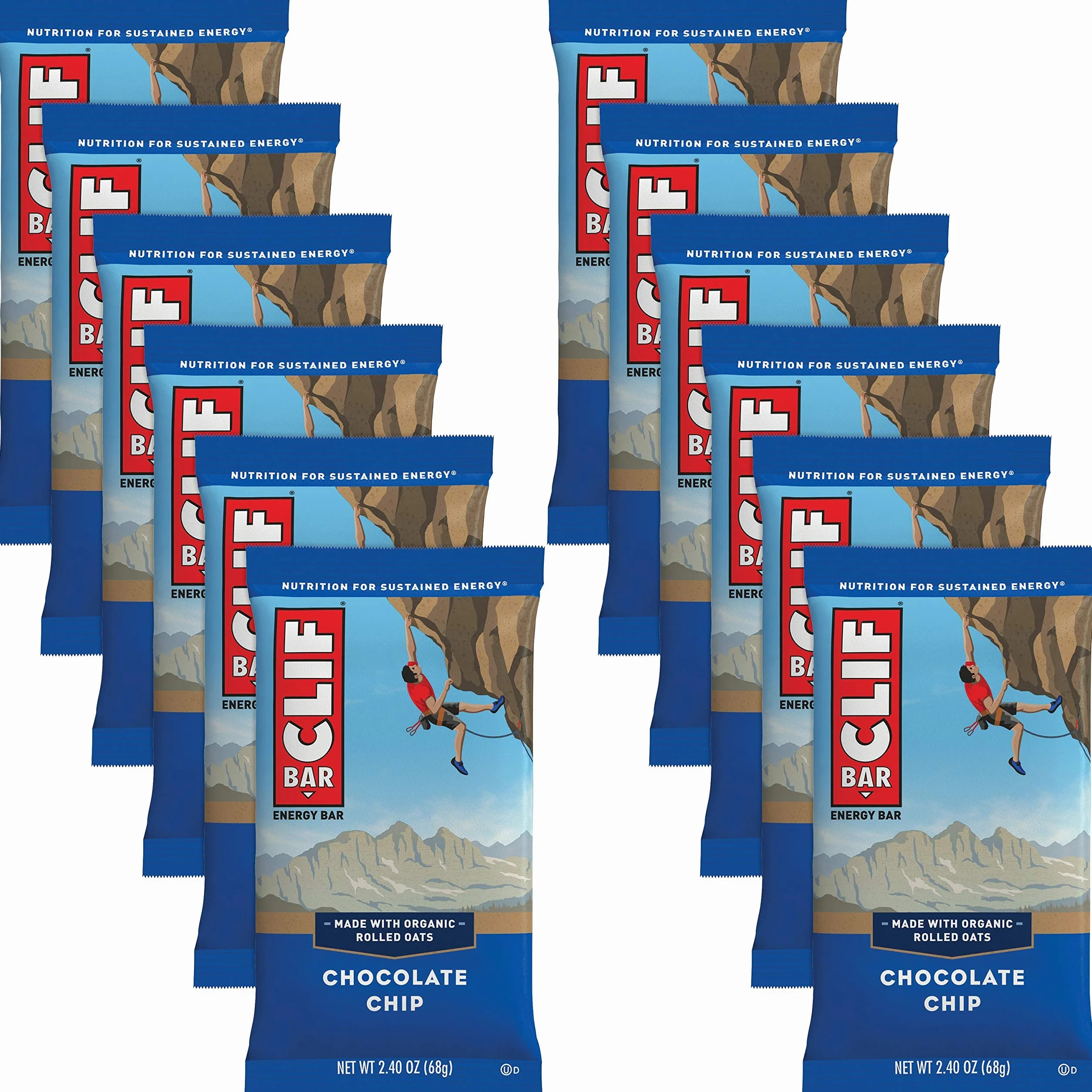 Clif Energy Bar, Chocolate Chip - (2.4 Ounce, 12 Count) by Clif Bar