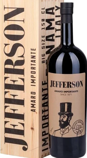 JEFFERSON Amaro Importante CASSA LEGNO 150 cl Big Size | Magnum - Confezione regalo Cofanetto in legno 1500ml / 1,5 L