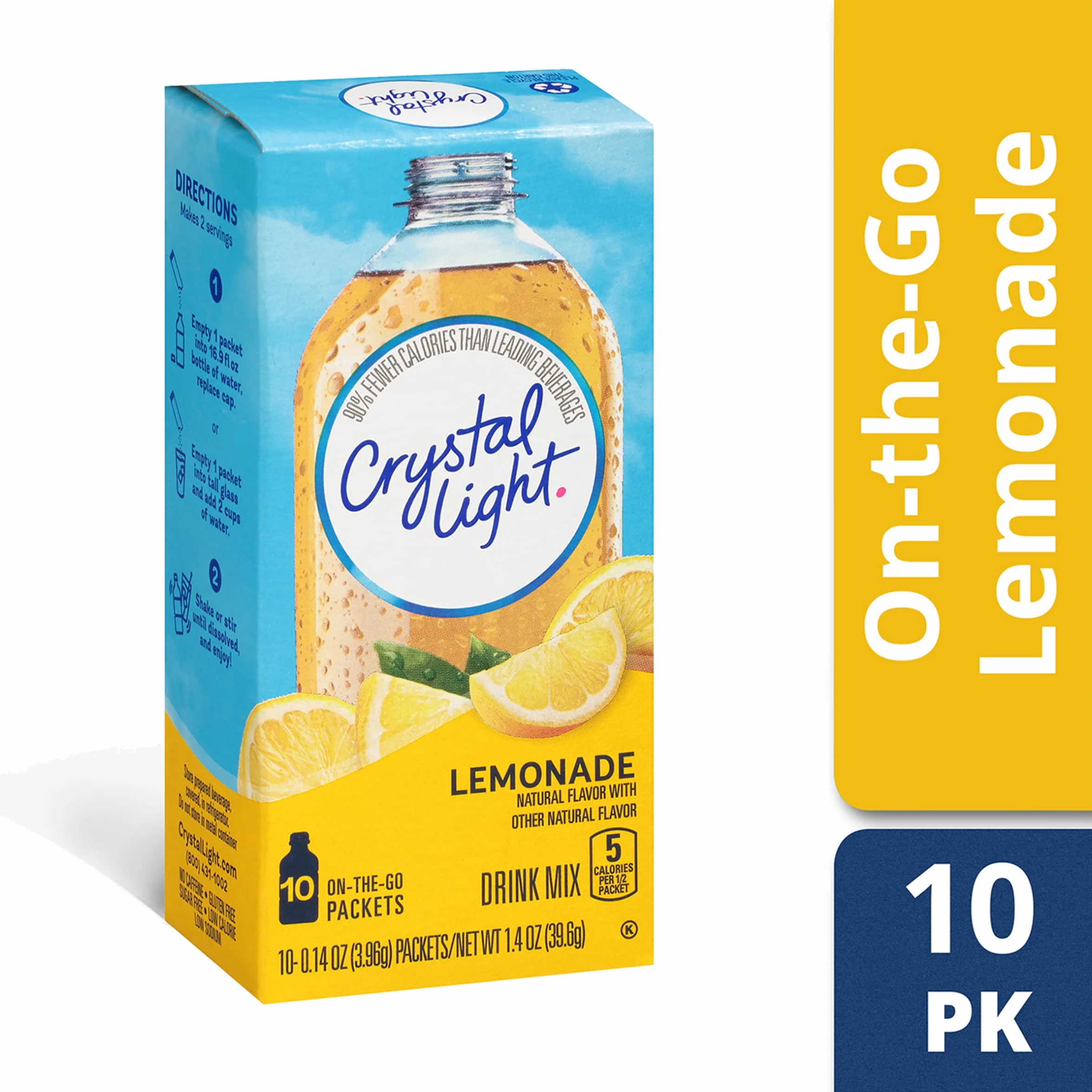Crystal Light Lemonade, 10 On-the-Go Packets (Pack of 4)