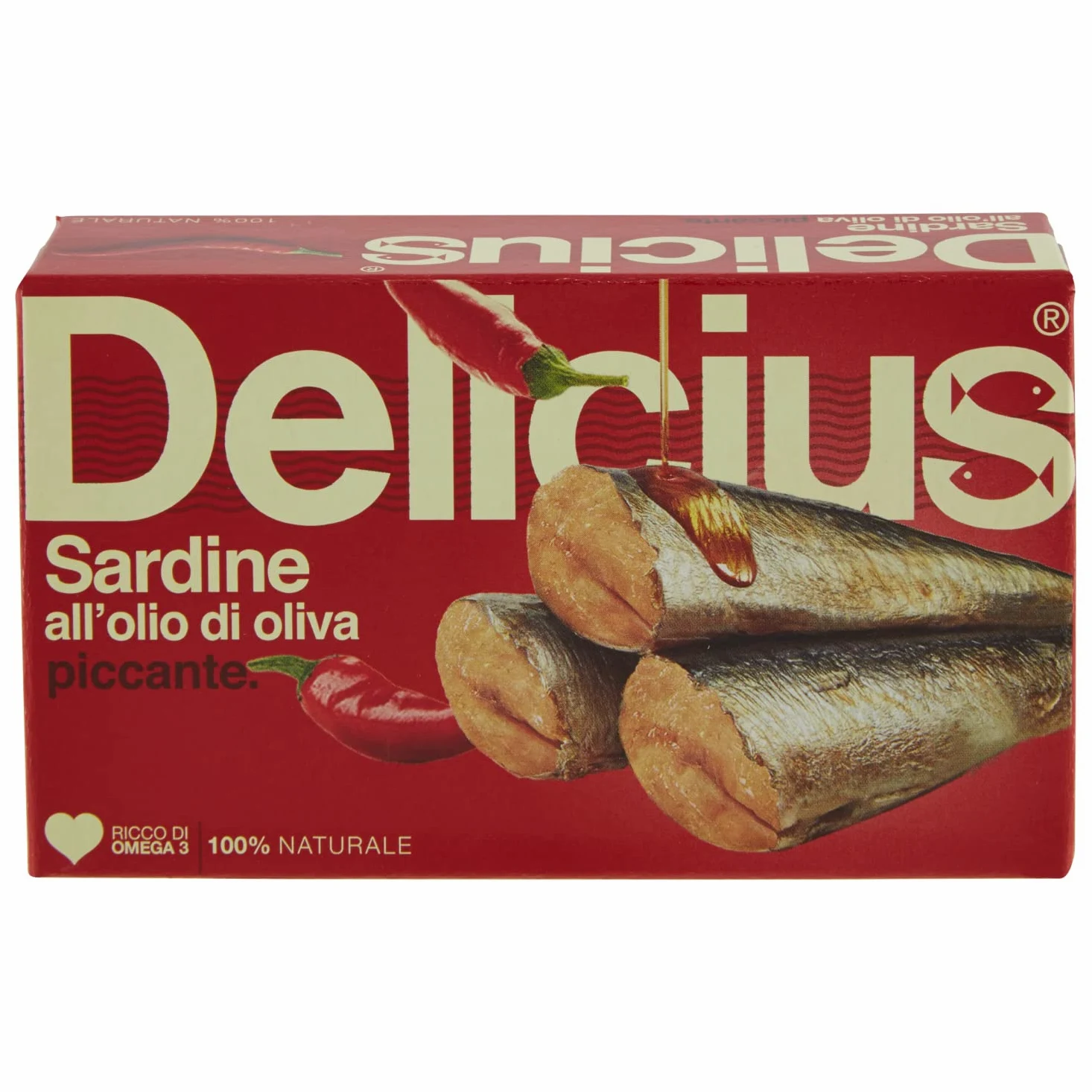 Sardine con peperoncino all'olio di oliva, 120g (10 pezzi)