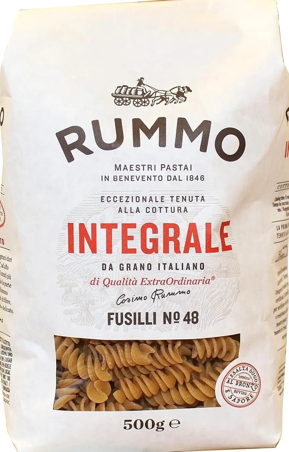 Rummo Pasta Integrale Confezione Prova, 6 diversi tipi di pasta integrale,Pasta Italiana 12x500g