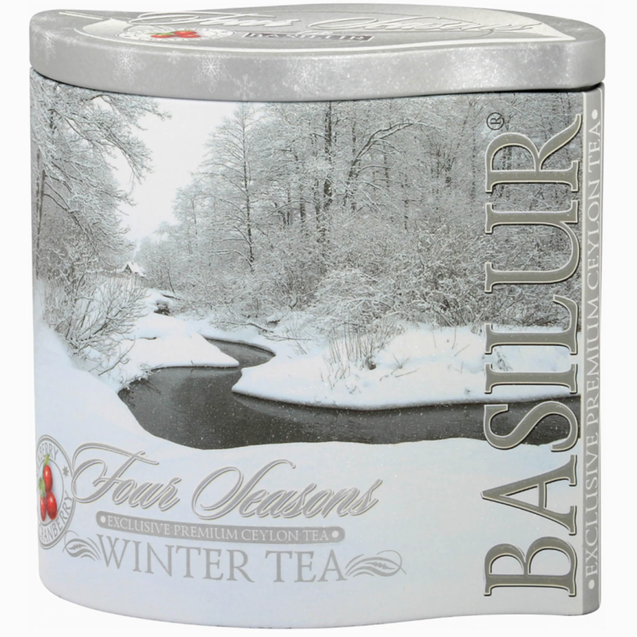 BASILUR Foglie di tè tritate finemente in una latta decorativa, 100g (Winter, x3)