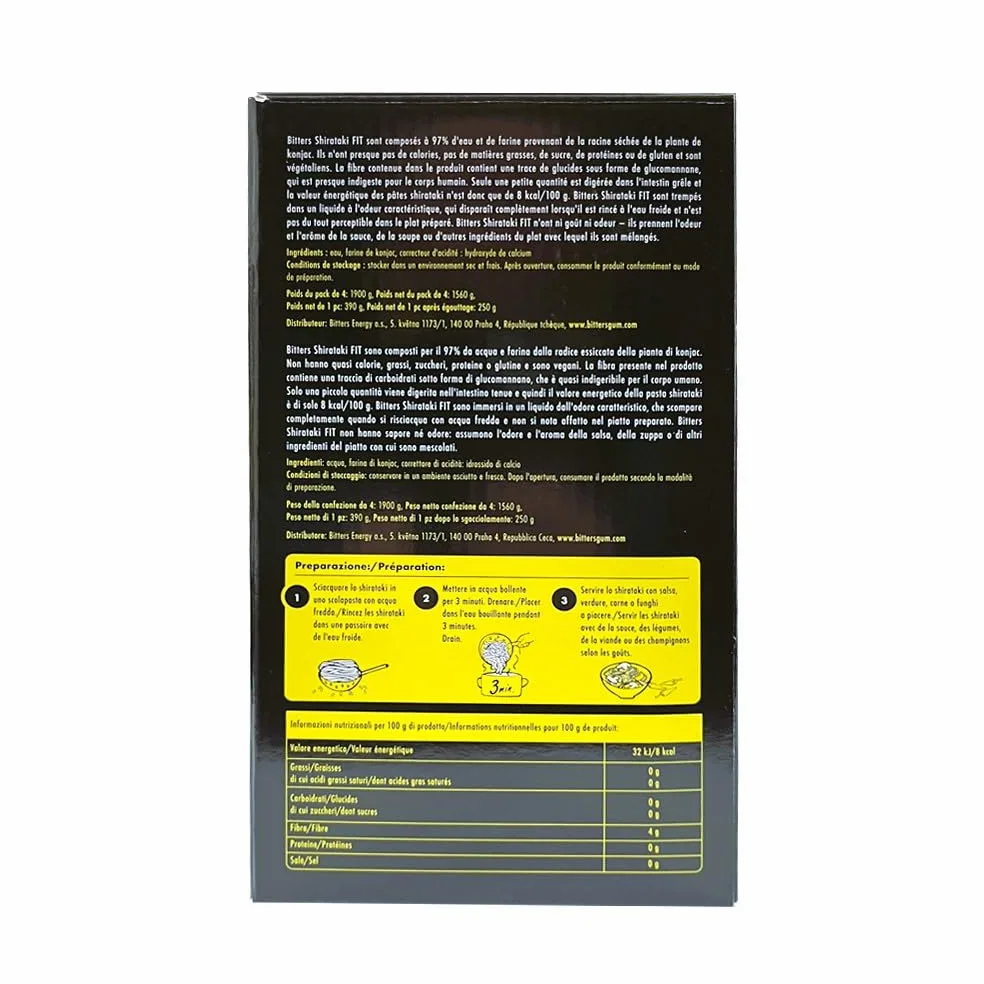Bitters Shirataki di Konjac Pasta - Riso - 16x390g (senza liquido 16x250g)