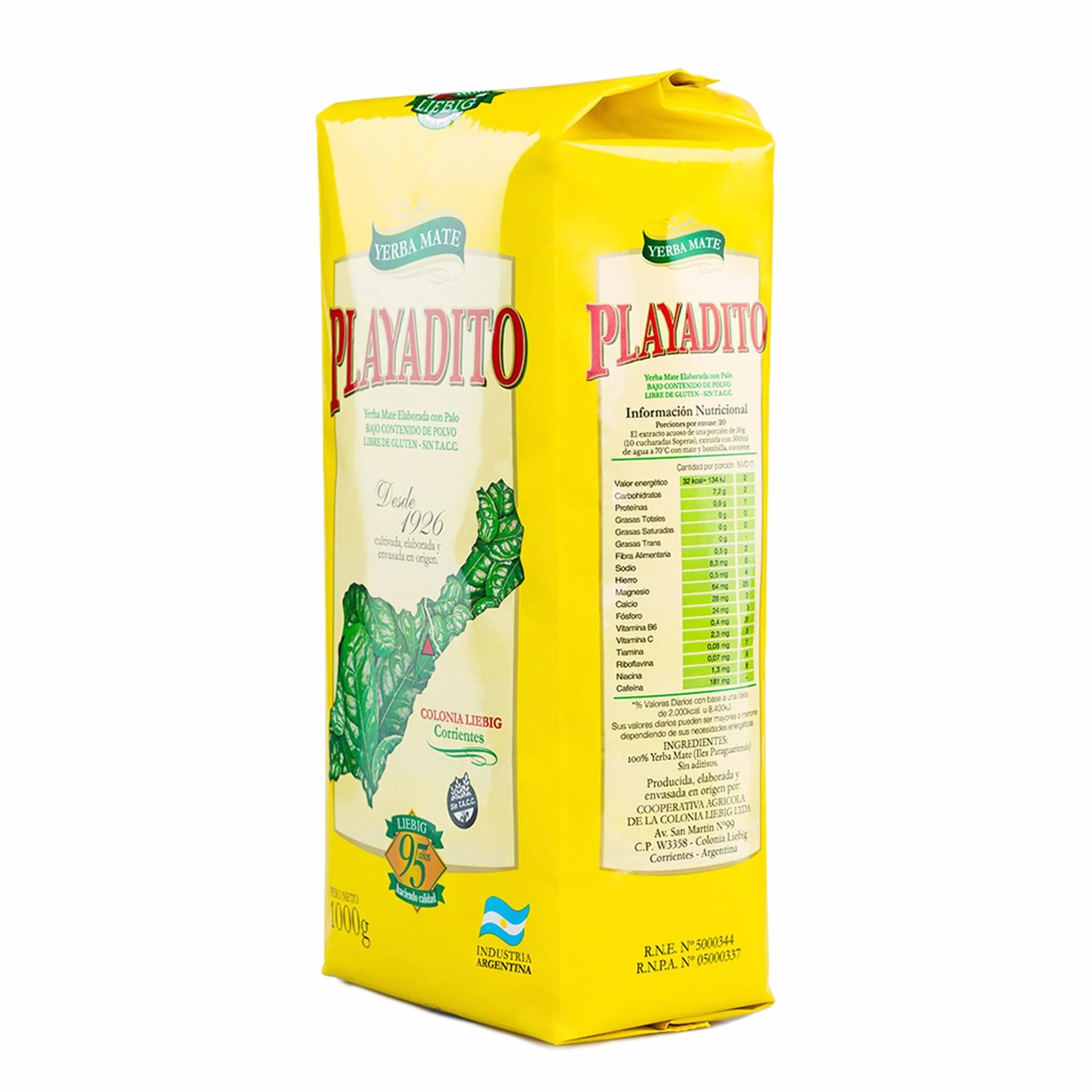 Playadito Yerba Mate Tè 1kg - Confezione da 3 - Antiossidante, Energetico, Contiene minerali e vitamina B - Dall'Argentina