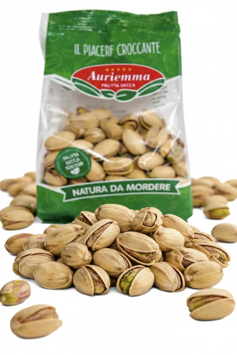 Auriemma Pistacchi Salati Tostati 150g | Frutta Secca Croccante e Naturale | Snack Salato Ricco di Fibre per Aperitivi, Lavoro o Sport