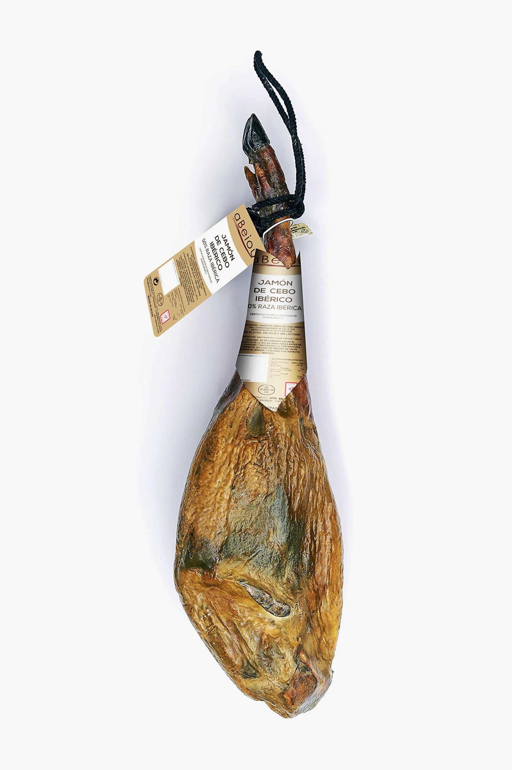 Prosciutto Iberico Intero con Osso 7,5–8 kg — Stagionatura +30 Mesi — Cert. Hycer — Guijuelo Spagnolo — Jamón Ibérico — aBeiou