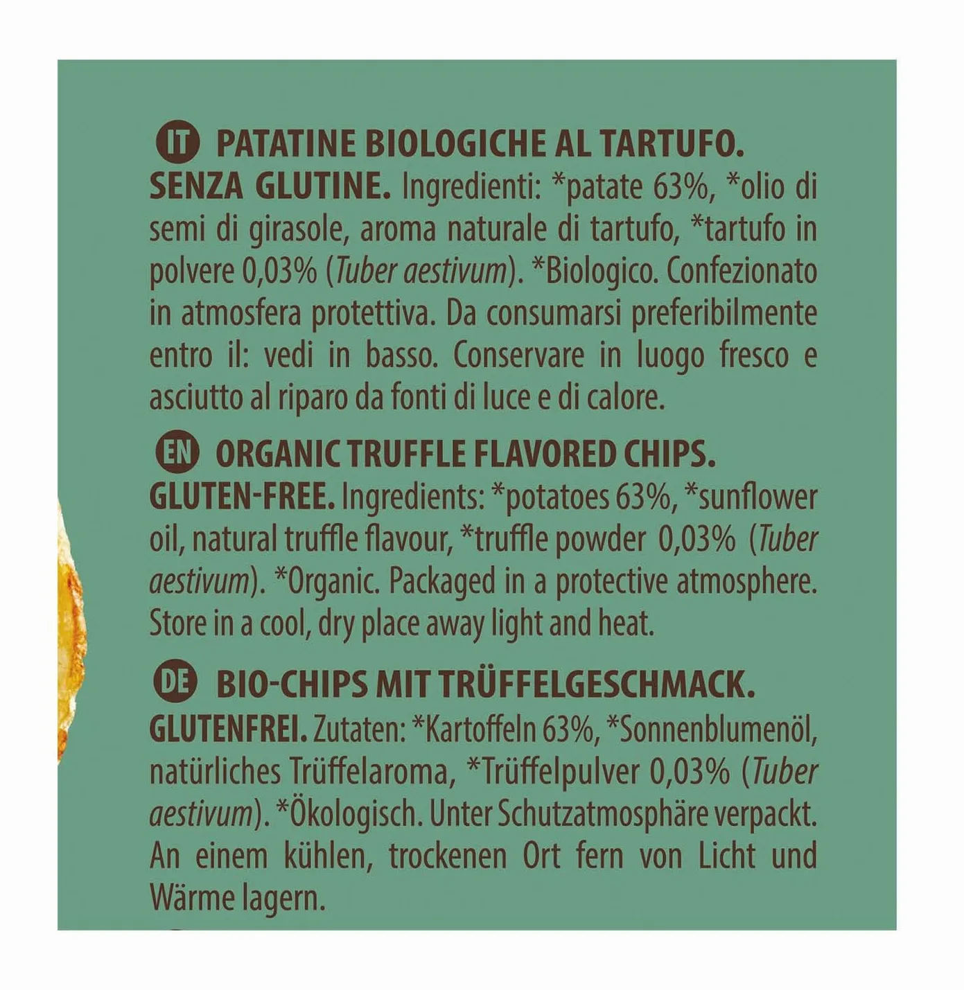 Probios Patatine al tartufo biologiche - Snack senza glutine e artigianali - Infuso di tartufo premium - Ideale per antipasti e ricevimenti - Confezione da 25 x 40 g