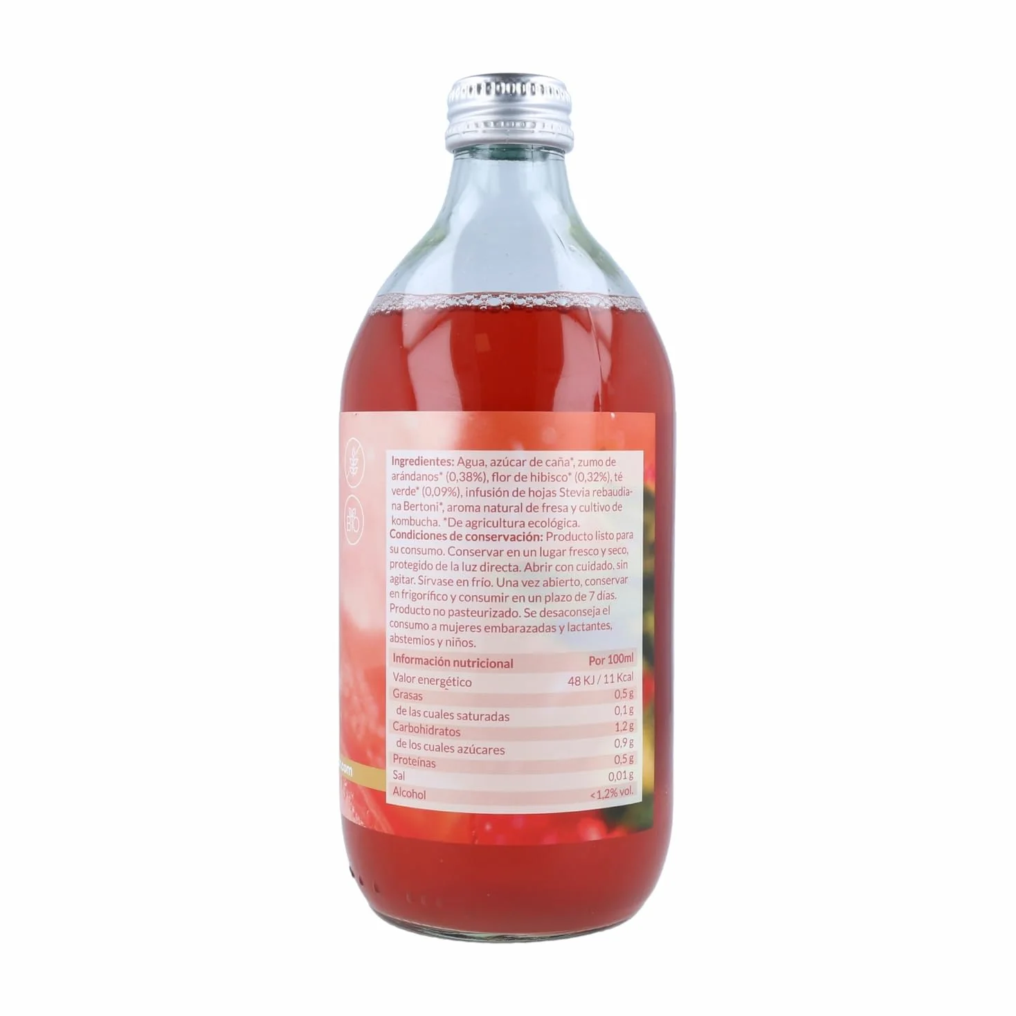 Kombucha ai Frutti Rossi Bio 500ml Naturitas Essentials | Bevanda frizzante rinfrescante | Aiuta la digestione e il sistema immunitario | Senza glutine