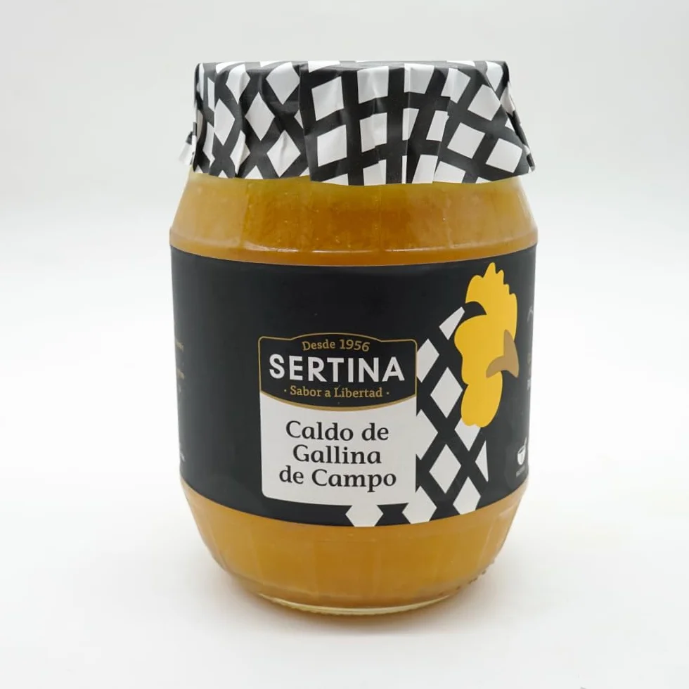 Sertina Brodo Di Pollo Ruspante Confezione Da 6 | 6 x 950 g| L'unico brodo sul mercato con 830 g di pollo per barattolo | Zuppa concentrata naturale, senza conservanti | cotto lentamente