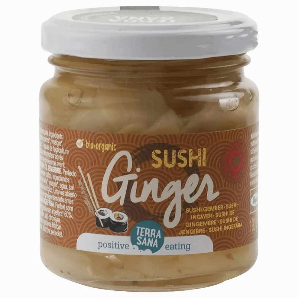 TerraSana Zenzero per Sushi Biologico, 118g, in Vasetto di Vetro