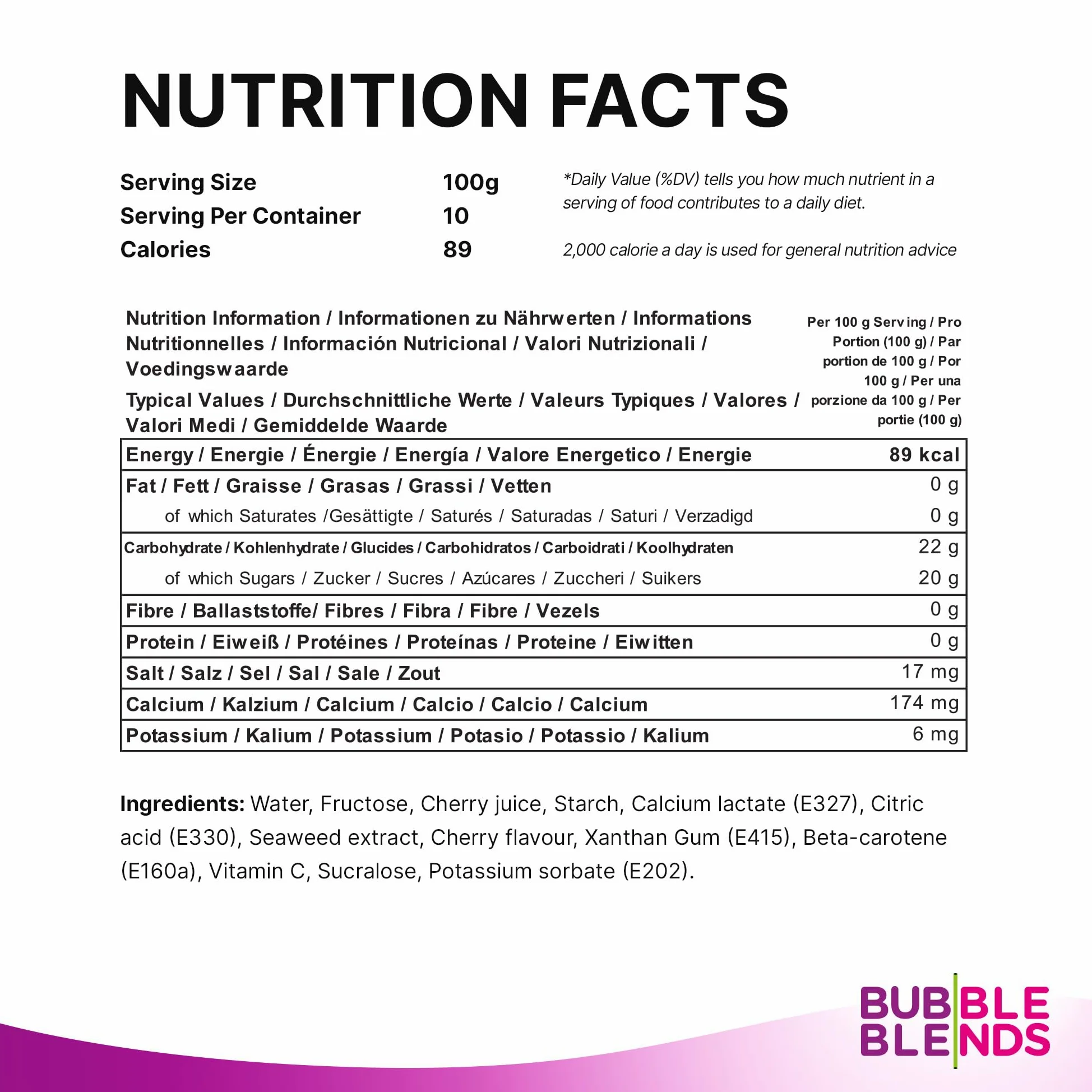 Bubble Blends Cherry PoppingBoba (2.2lbs) - Popping Pearls 100% Fat-Free - Real Fruit Juice - Bursting BobaPearls for Bubble Tea, BobaDrink Sinkers & Dessert Toppings