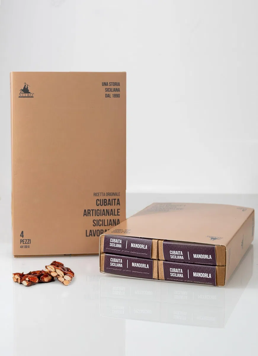 Torronificio Nitro - Croccante Siciliano Artigianale di Mandorle, Pistacchi, Nocciole, Sesamo | Dolce Tipico della Tradizione Siciliana | Confezione regalo da 4 pezzi | Prodotto in Sicilia |