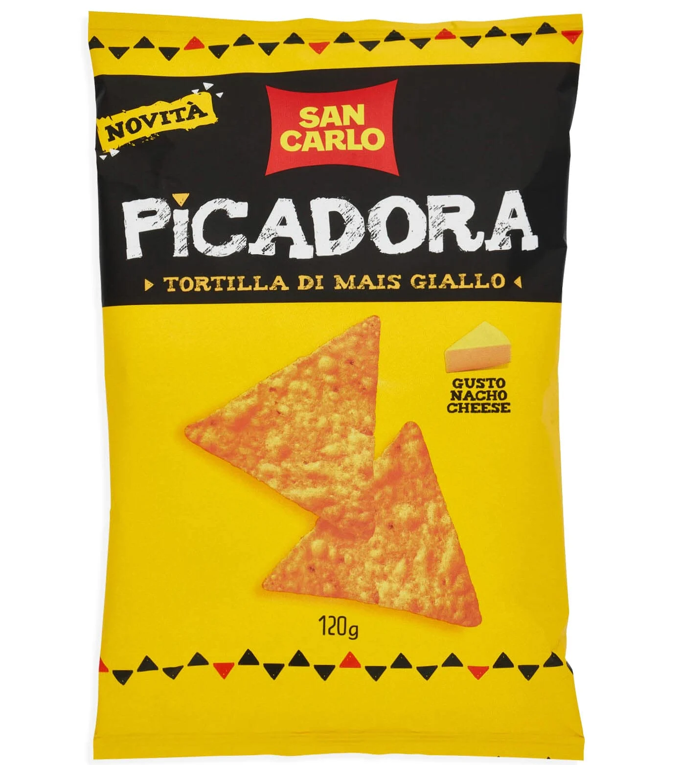 San Carlo Picadora Tortilla di Mais Gialla Gusto Nacho Cheese 120g - NOVITA'