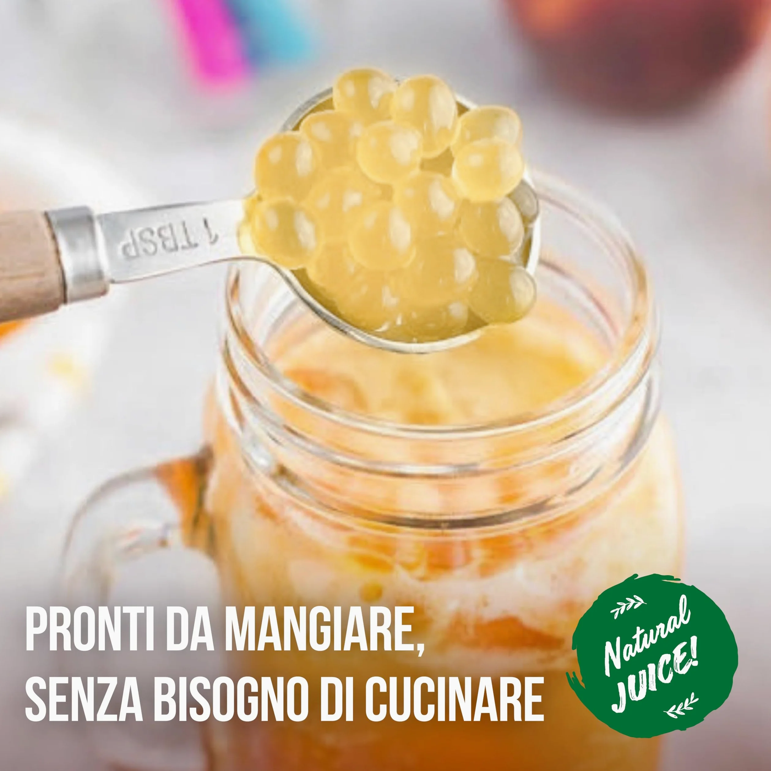 POPPING BOBA - Sferette alla frutta per Bubble Tea - Litchi - 1 kg - nessun colorante artificiale, basso contenuto di zucchero, succo di frutta vero, 100% vegan e senza glutine