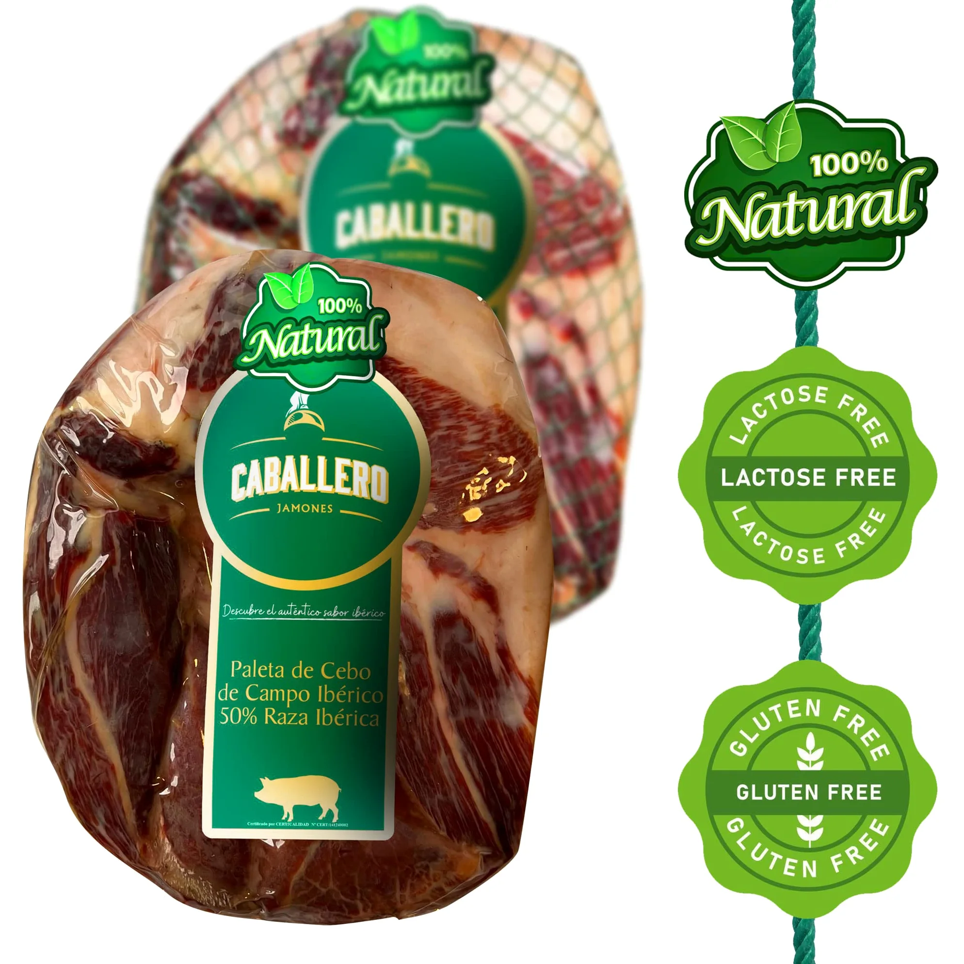 Spalla di Prosciutto Iberico Cebo de Campo Disossata (Paleta Ibérica de Cebo de Campo) ca. 2,5 kg | Stagionato 18+ mesi | Senza additivi | Certificato CERTICALIDAD | Prodotto in Spagna