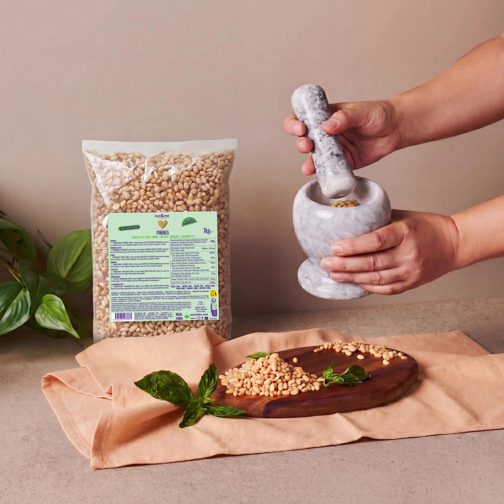 Pinoli naturali 1 kg nut&me | Pinoli sgusciati | Ideali per il pesto | Non tostati |