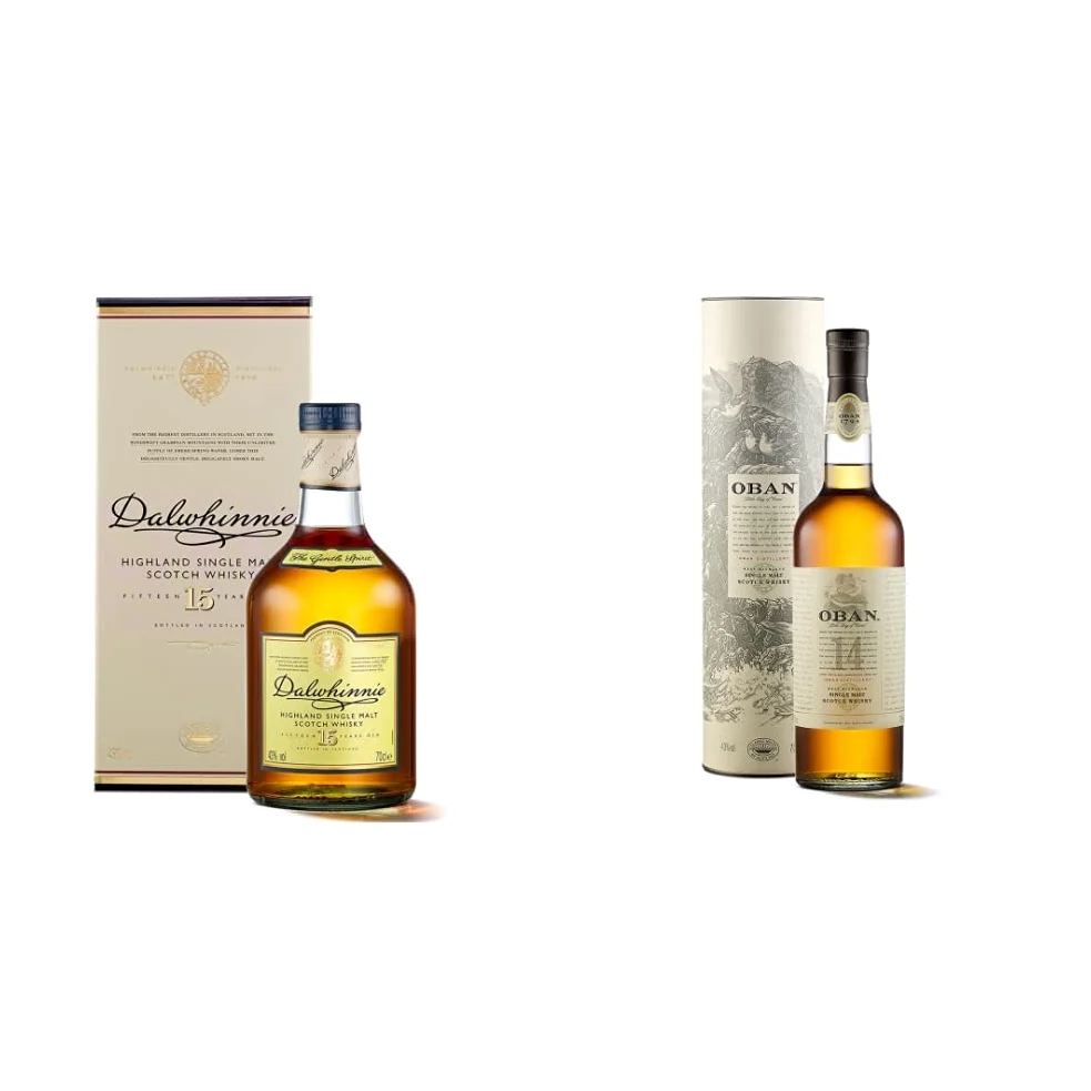 Dalwhinnie 15 Anni Single Malt Scotch Whisky - 700 ml & Oban 14 Anni Single Malt Scotch Whisky con Astuccio - 700 ml