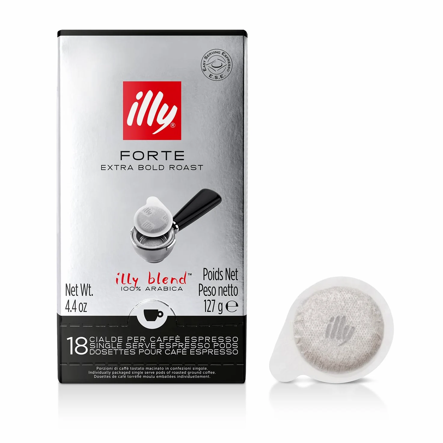 illy Caffè in Cialde E.S.E. Monodose tostato FORTE - 12 confezioni da 18 cialde, Totale 216 Cialde