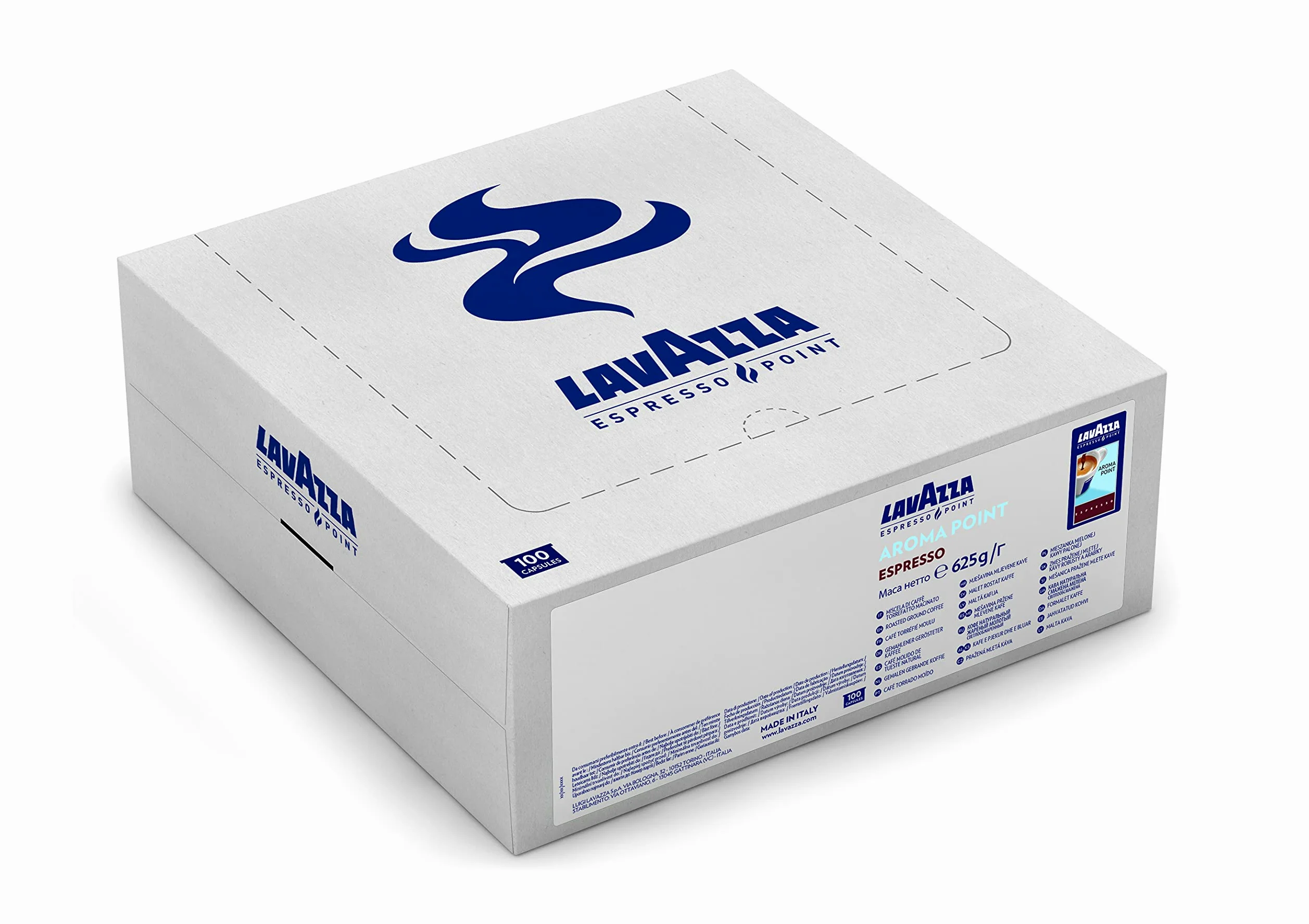 Lavazza, Espresso Point Aroma Point, 100 Capsule Caffè, Ideali per un Espresso Pieno ed Equilibrato, dal Gusto Dolce e Intenso, Arabica e Robusta, Tostatura Media, 50 Astucci da 2 Capsule