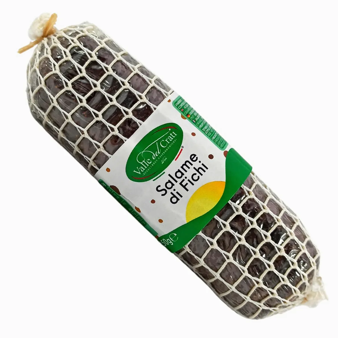Valle del Crati Salame di Fichi, Salamino di Fichi Noci Cannella e Succo di Arancia, Dolce Tipico Calabrese, Salame di Fichi 250 Grammi