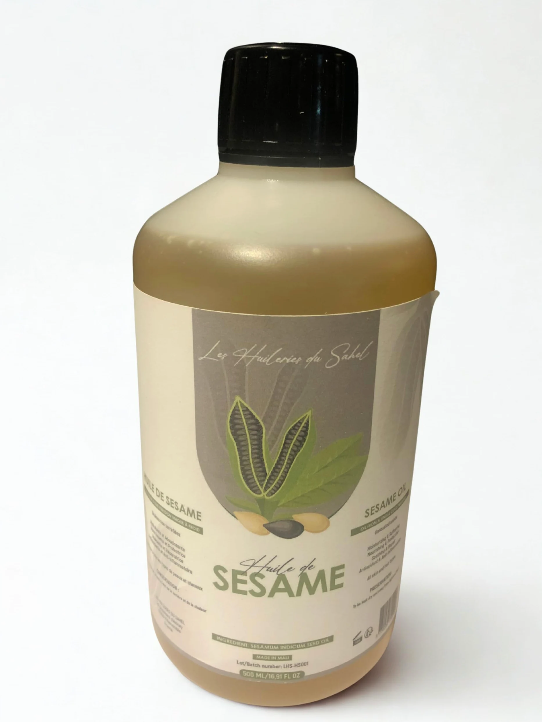Olio di sesamo puro e naturale – spremuto a freddo – viso, corpo, capelli & massaggio – ricco di vitamina e antiossidanti – uso cosmetico