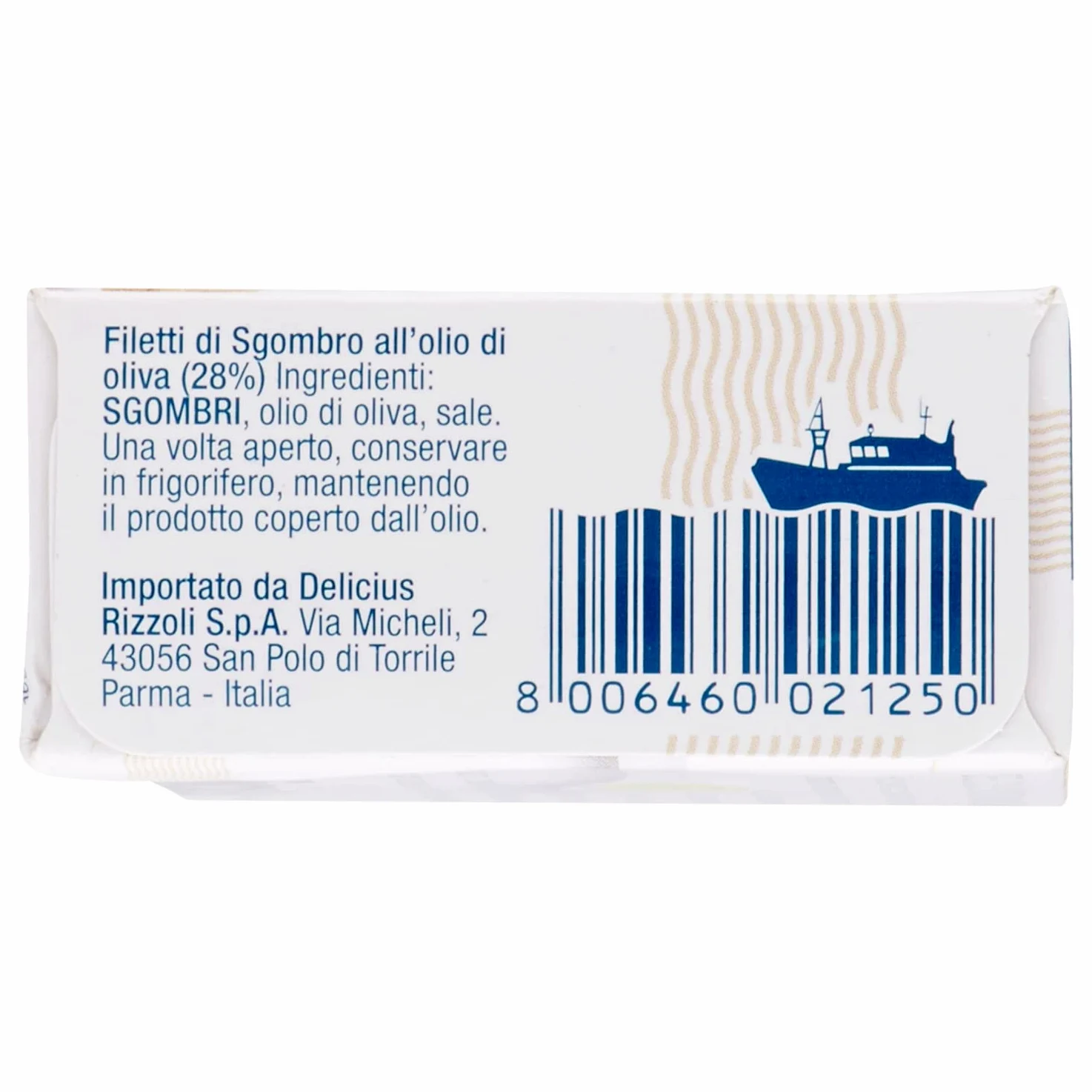 Scatola di Filetti di Sgombro in olio di oliva, 125g (10 pezzi)