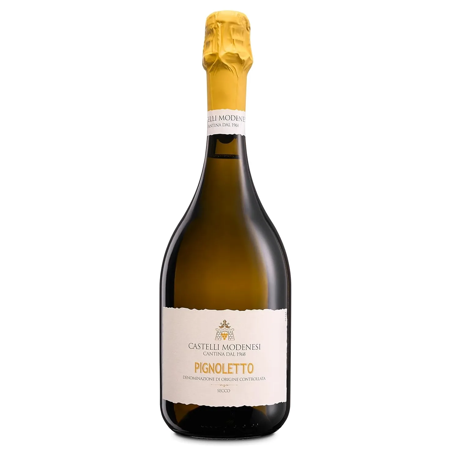Cantina Castelli Modenesi Pignoletto DOC frizzante, Vino bianco dal Gusto Morbido e Profumo Fresco e Fruttato, 11% Vol., Confezione da 6 bottiglie da 750 ml