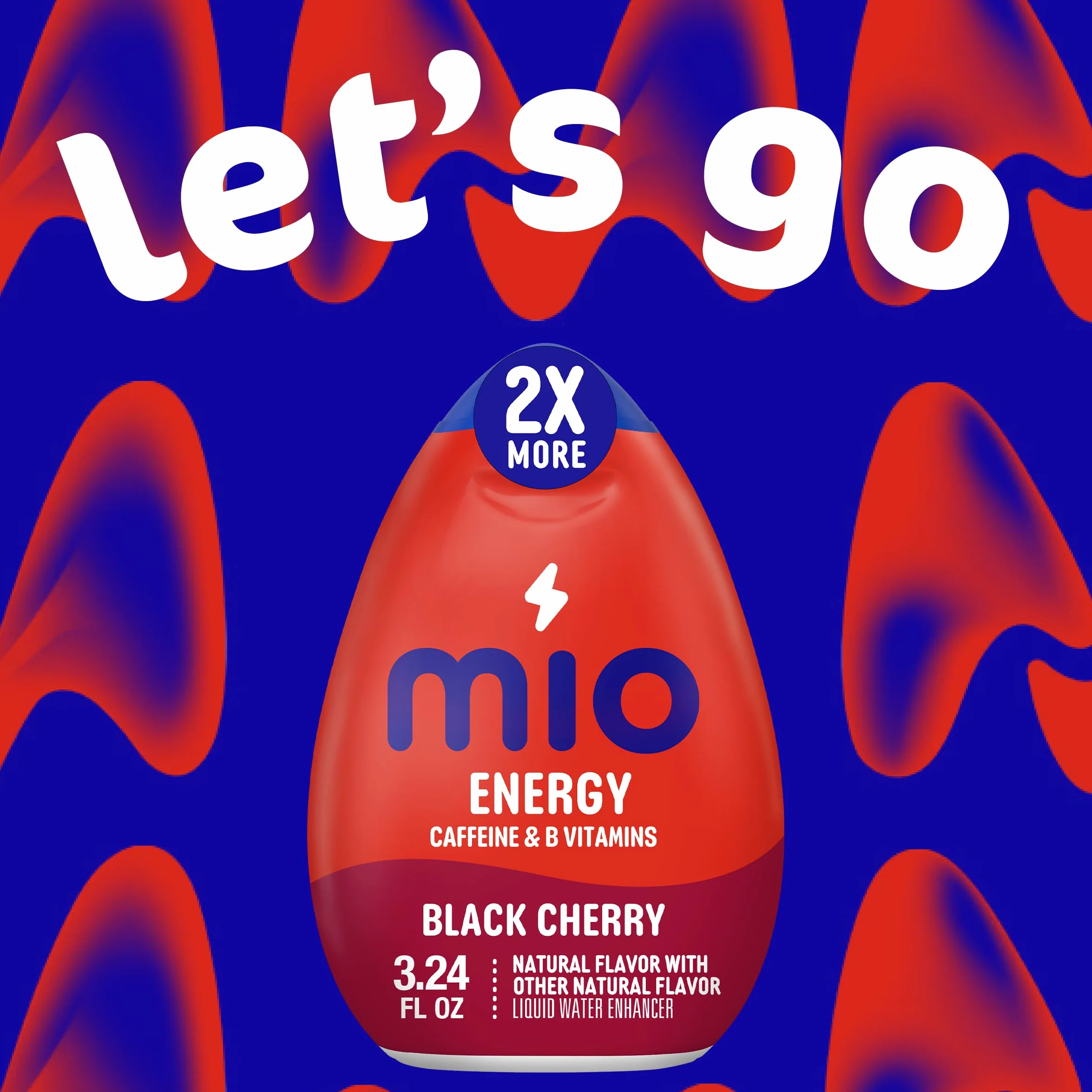 MiO Energy Black Cherry - Potenziatore di acqua liquida aromatizzata naturalmente, 1 conteggio 95,8 ml