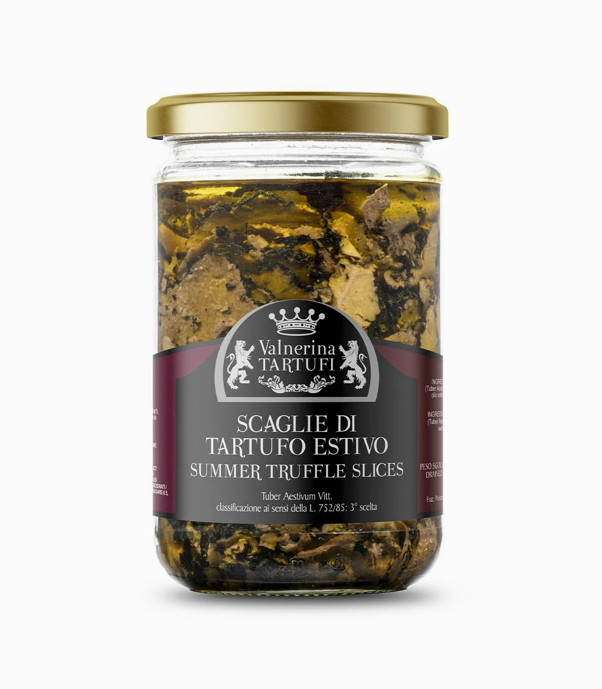 Valnerina Tartufi Tartufo Nero Estivo a Scaglie | Tartufo a Fette, Lamelle, Carpaccio | Naturale, Artigianale e Italiano conservato in Olio EVO Extra Vergine di Oliva | Vasetto 250 gr.