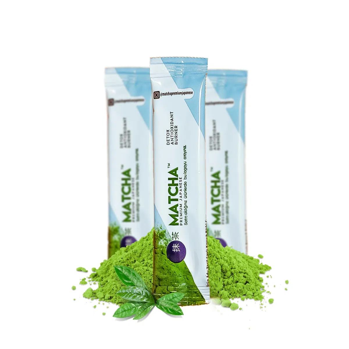 Tè Matcha – Tè verde – Tè alla spirulina e aroma di fragola – 20 pezzi Estratto di tè verde, estratto di spirulina, estratto di cehri, PREMIUM GIAPPONESE