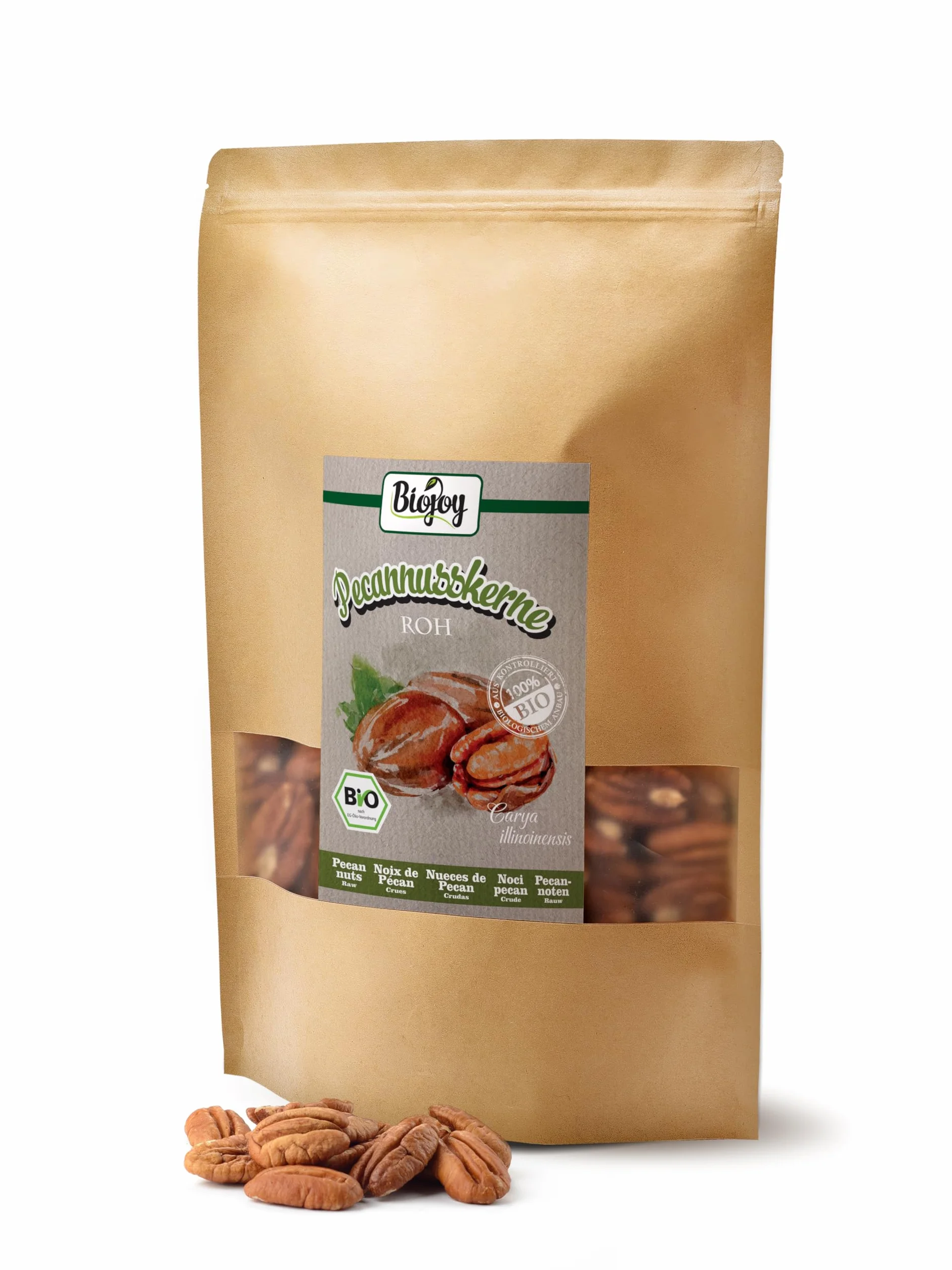 Biojoy Noci Pecan BIO (1 kg), Noci Pecan a metà, crude e non salate