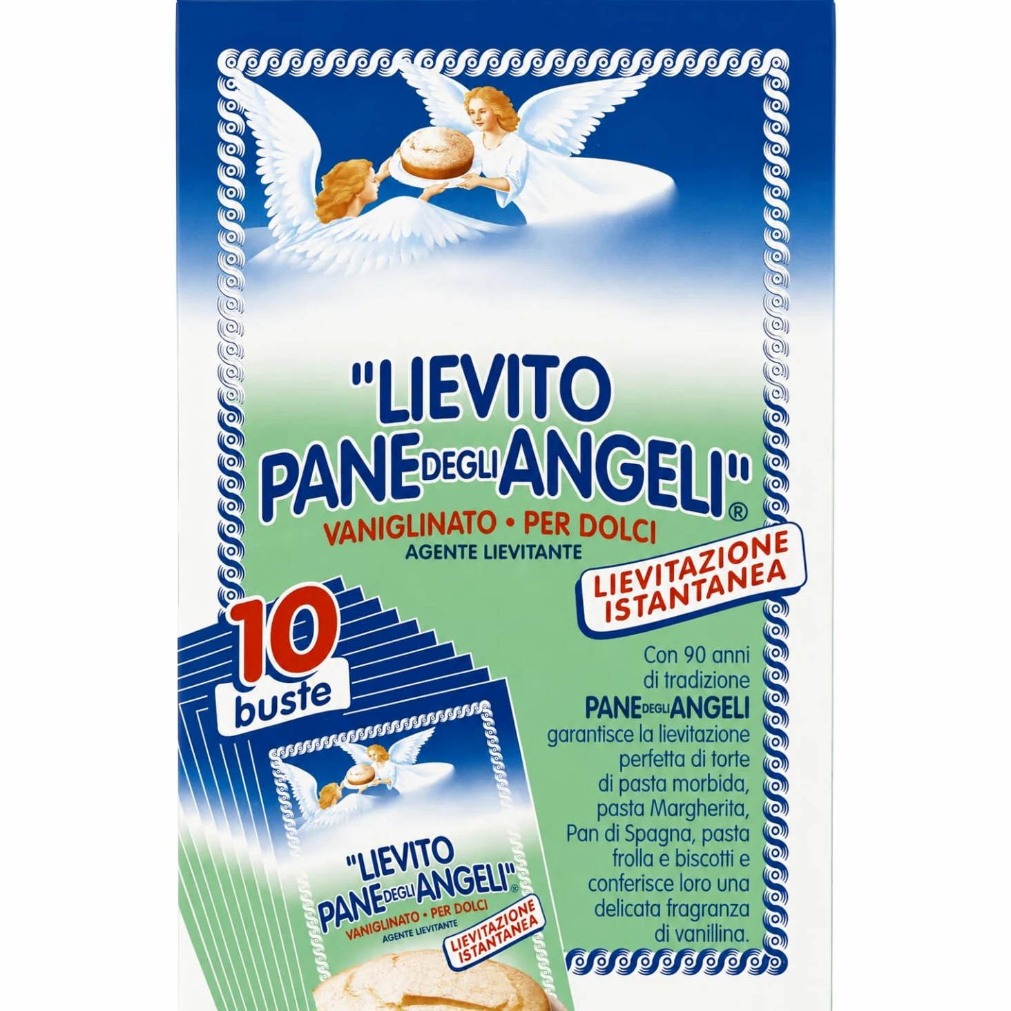 Lievito per Dolci Vanigliato Istantaneo – Agente Lievitante per Torte, Biscotti e Pan di Spagna – 160 g (10 Buste da 16 g) – Variazioni 4/8/12 Pezzi (12 pezzi)