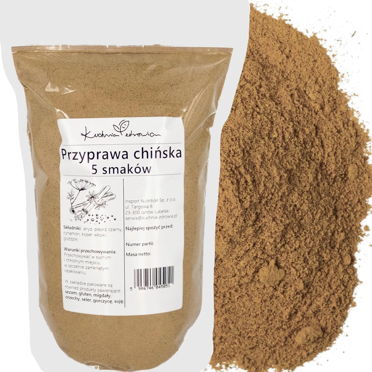 Condimento Cinese 5 Spezie 1 kg | Miscela Aromatica Orientale per Piatti Asiatici, Wok, Riso, Zuppe, Verdure, Carne, Tocco Esotico in Cucina | KUCHNIA ZDROWIA