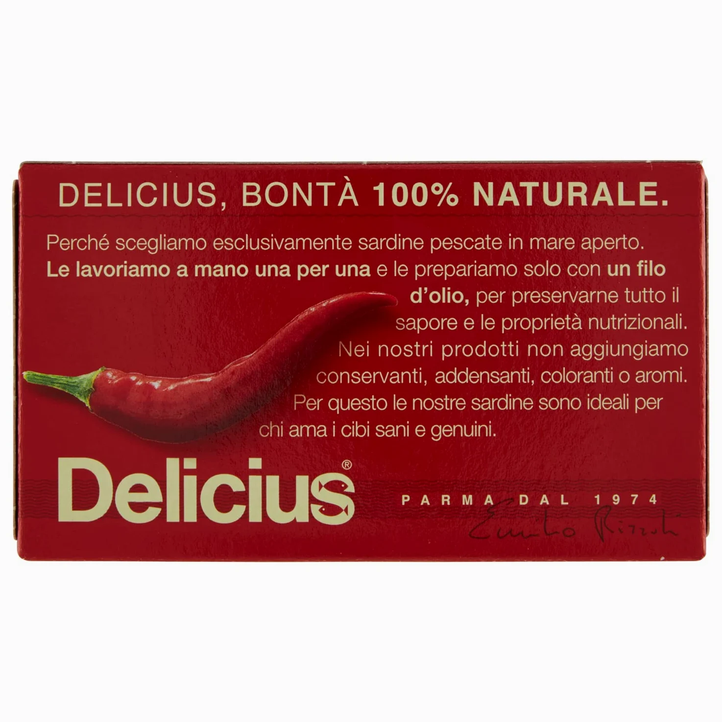 Sardine con peperoncino all'olio di oliva, 120g (10 pezzi)