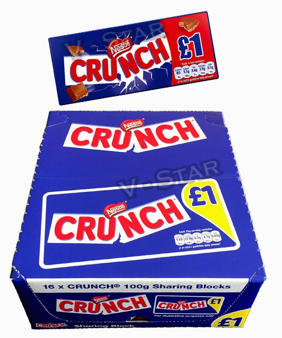 Nestle CRUNCH Cioccolato al latte 16 x 100g Sharing Blocks BAR Original