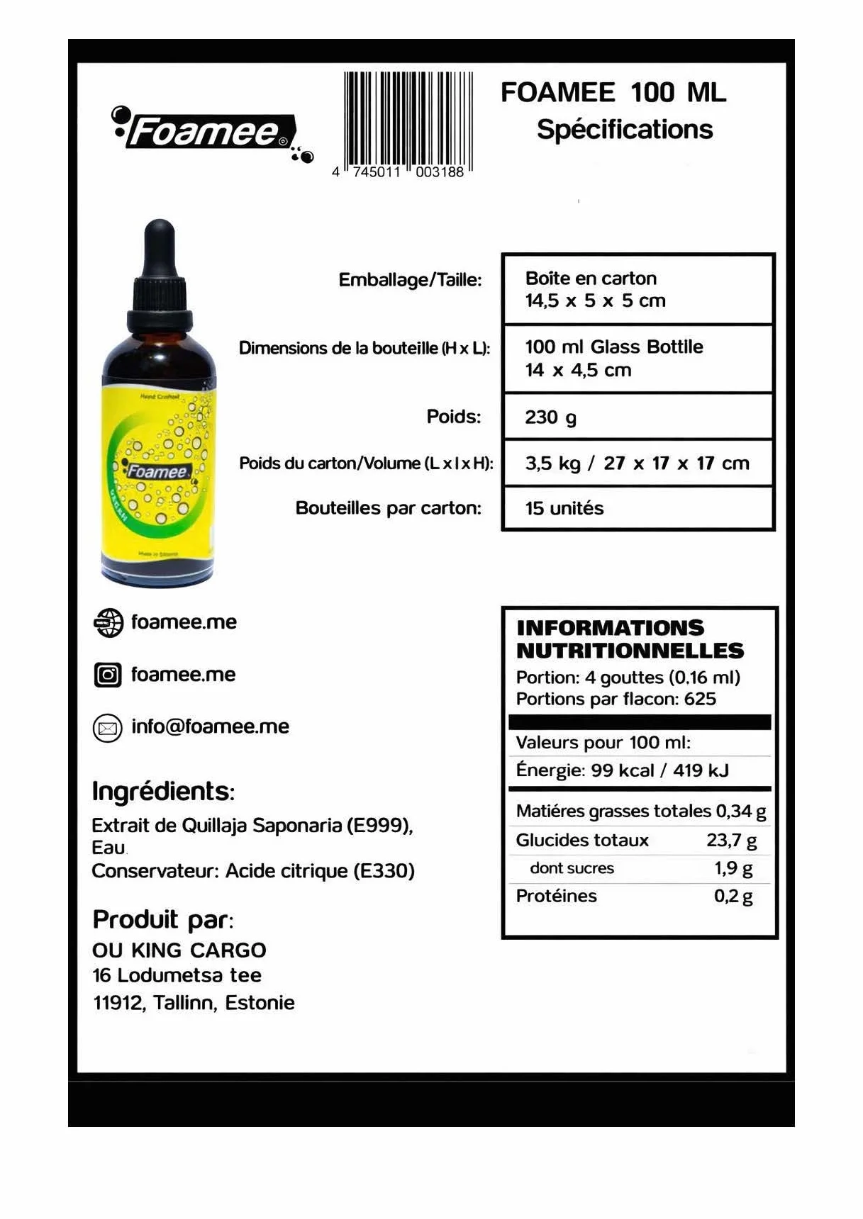 100ml vegan cocktail foamer