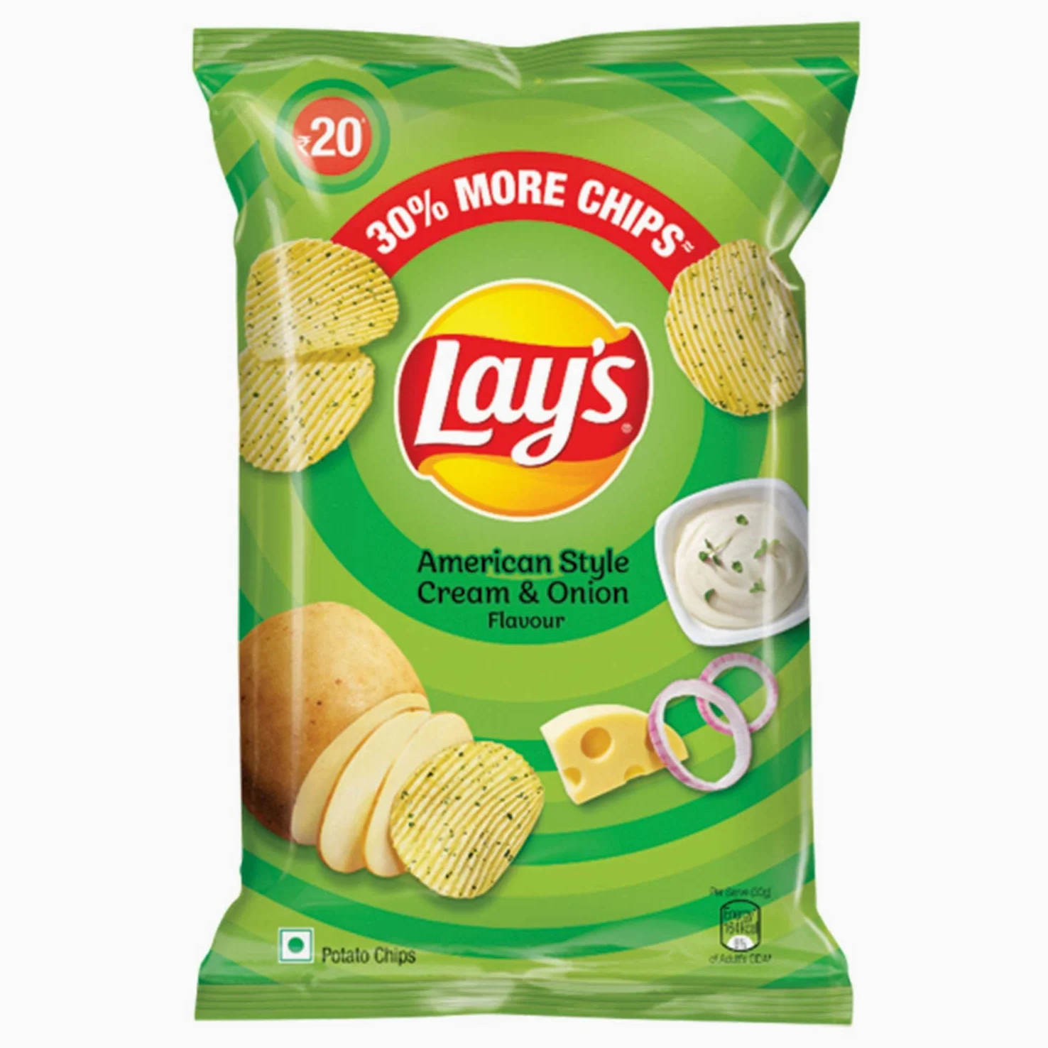 Lay's American Style - Patatine fritte alla crema e cipolla, confezione da 6