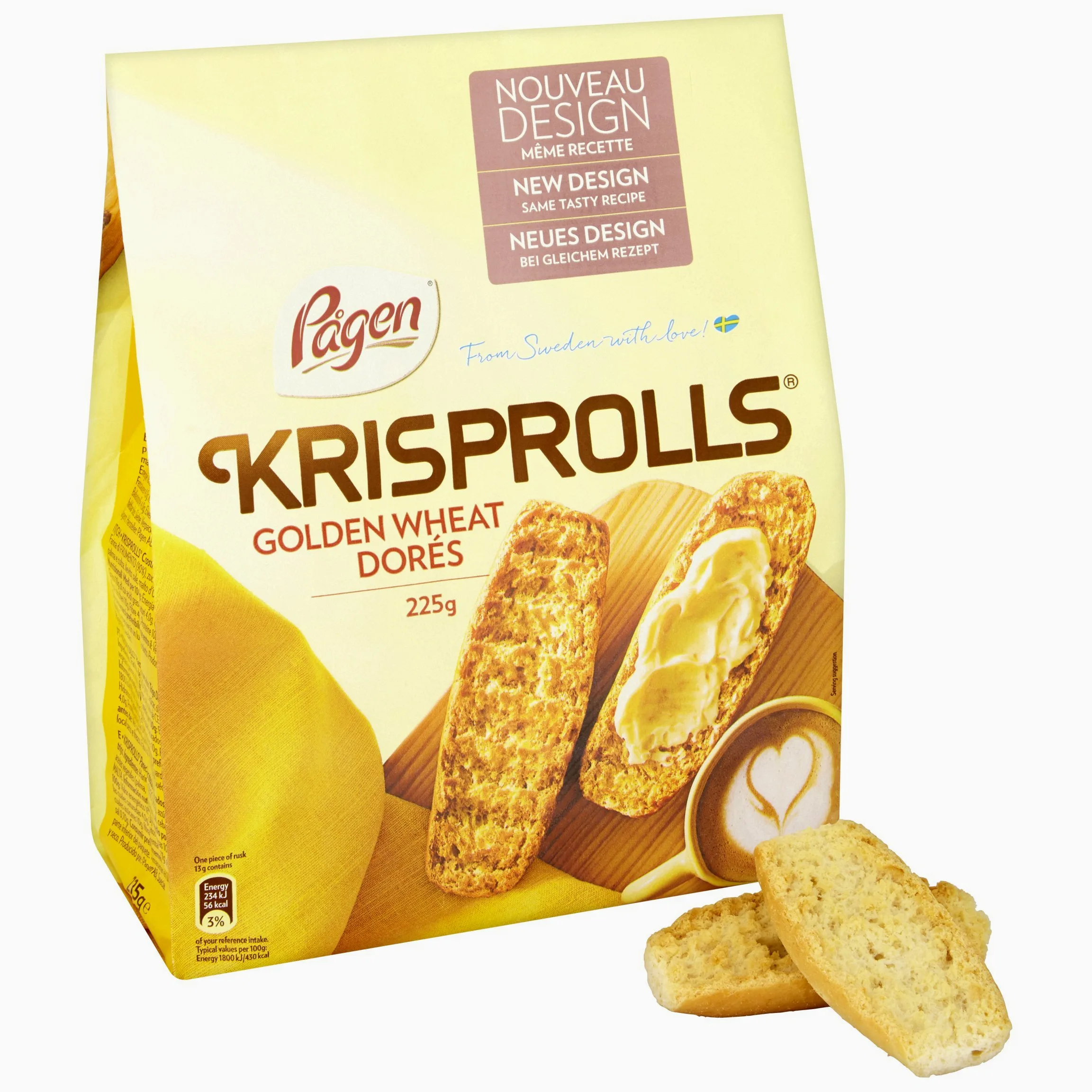 Pagen Krisprolls Dores di grano dorato, (5x225g)
